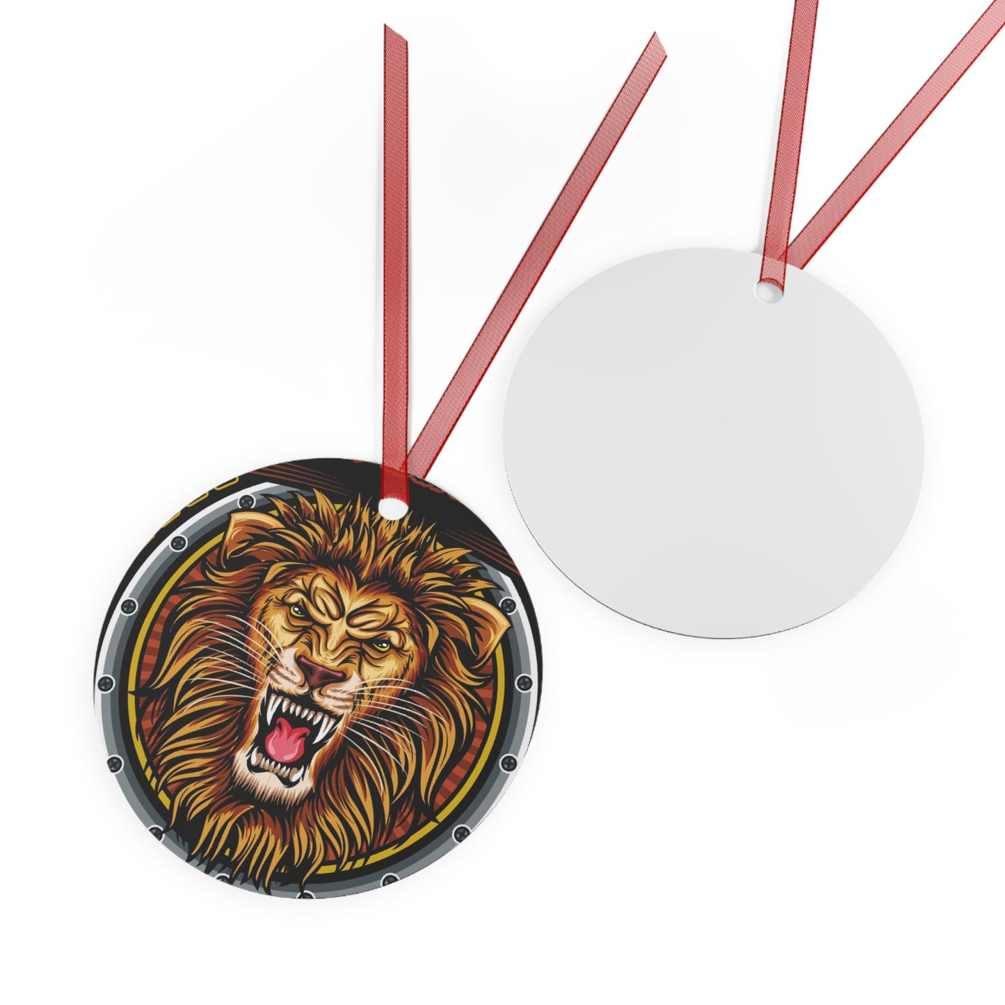Lion Crest Skating Metal Ornament — Griffin Brothers Holiday Bell