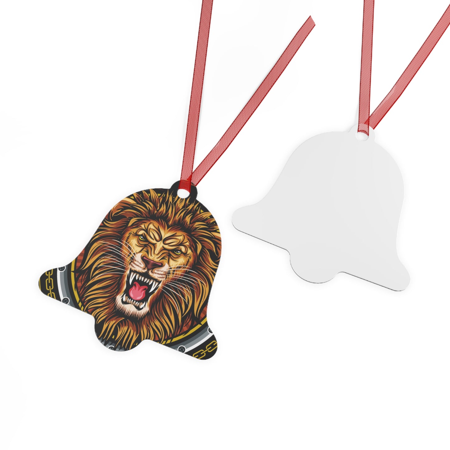 Lion Crest Skating Metal Ornament — Griffin Brothers Holiday Bell