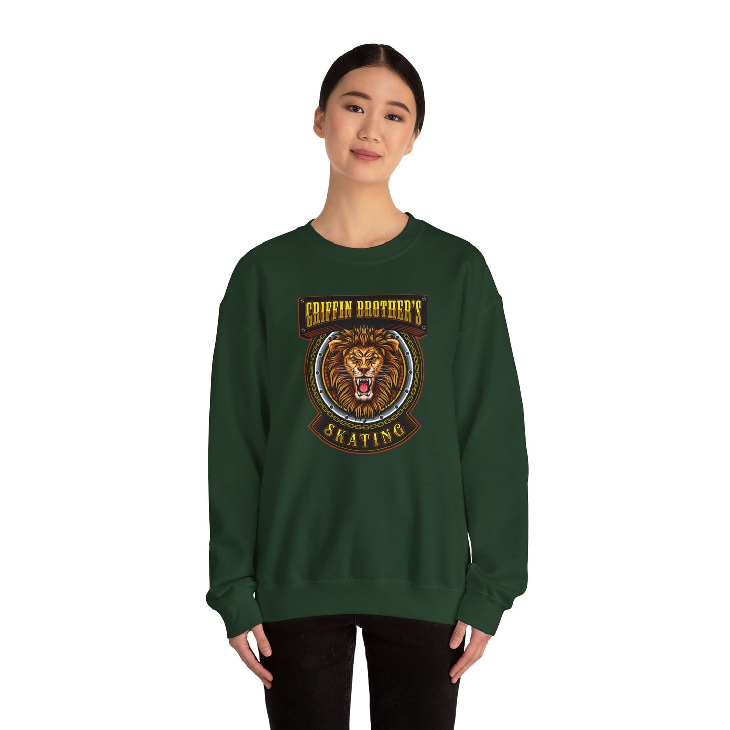 Griffin Brothers Skating Lion Crewneck Sweatshirt