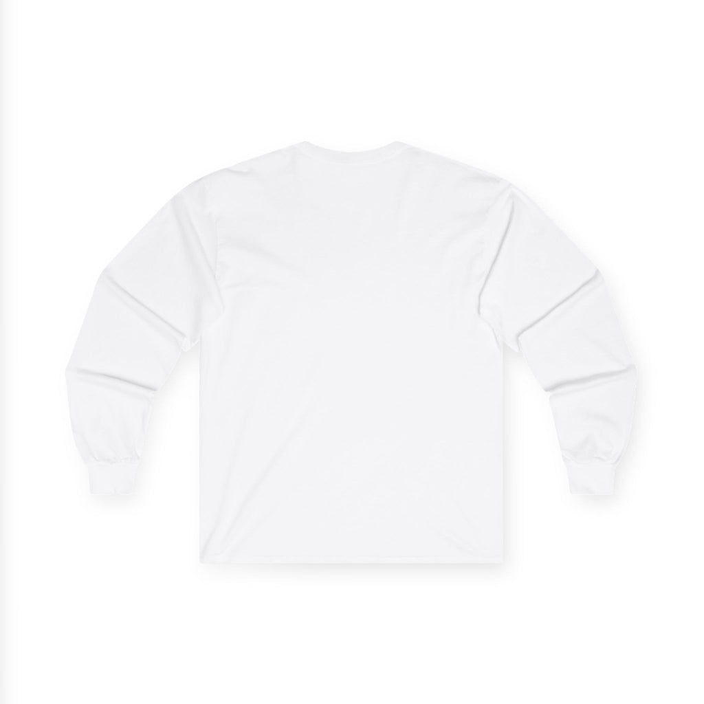 Long Sleeve Tee — Minimal White Embroidered Text Shirt