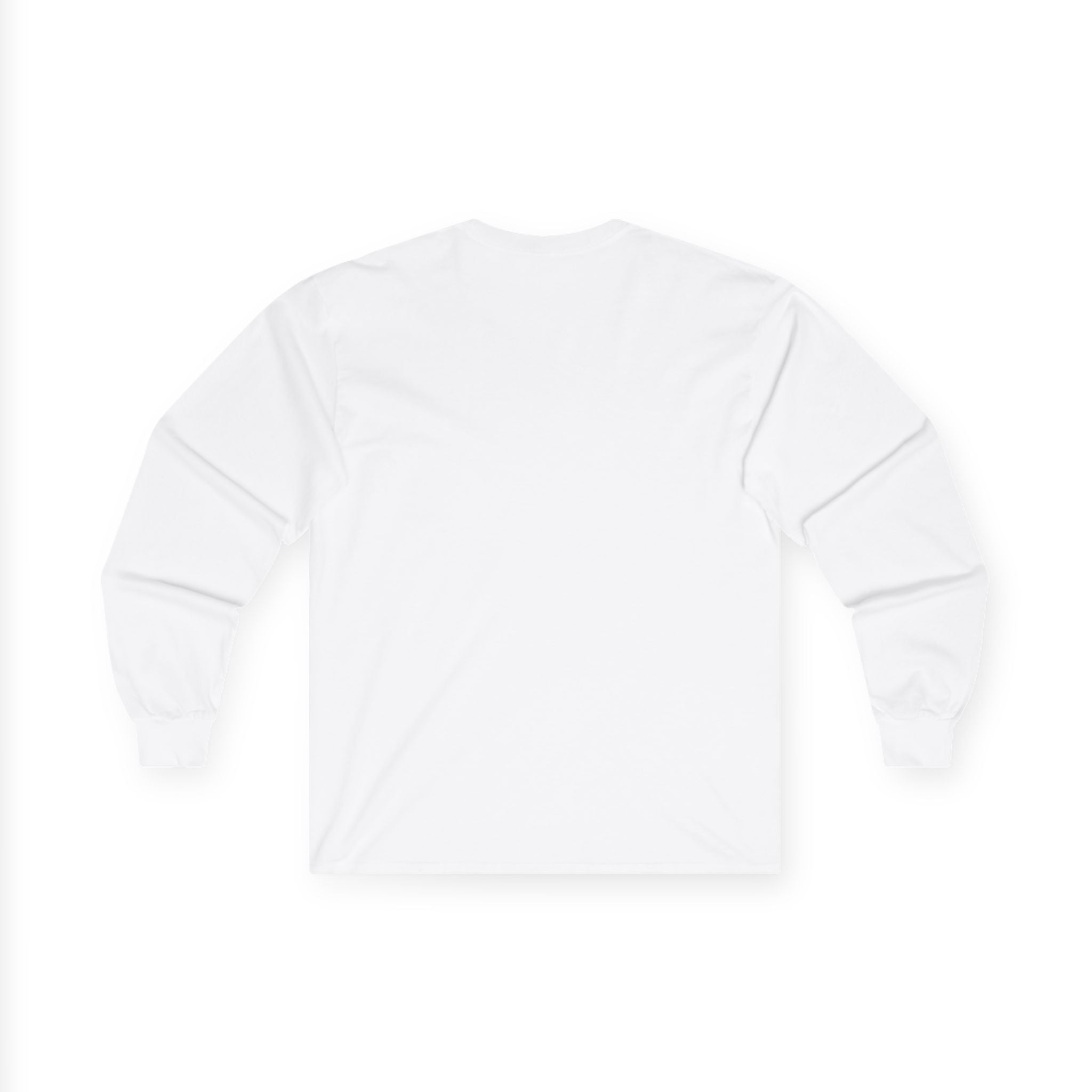 Long Sleeve Tee — Minimal White Embroidered Text Shirt