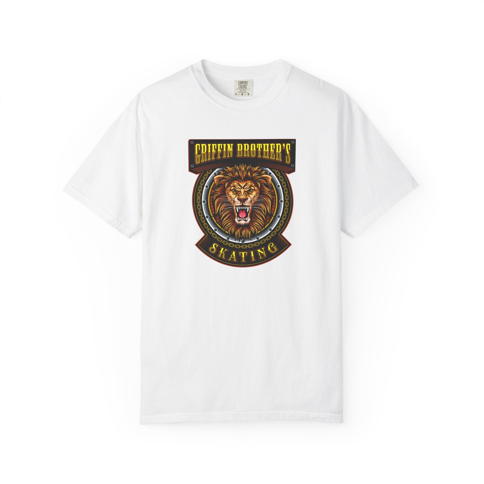 Griffin Brothers Skating Lion T-Shirt — Vintage Skate Crew Tee