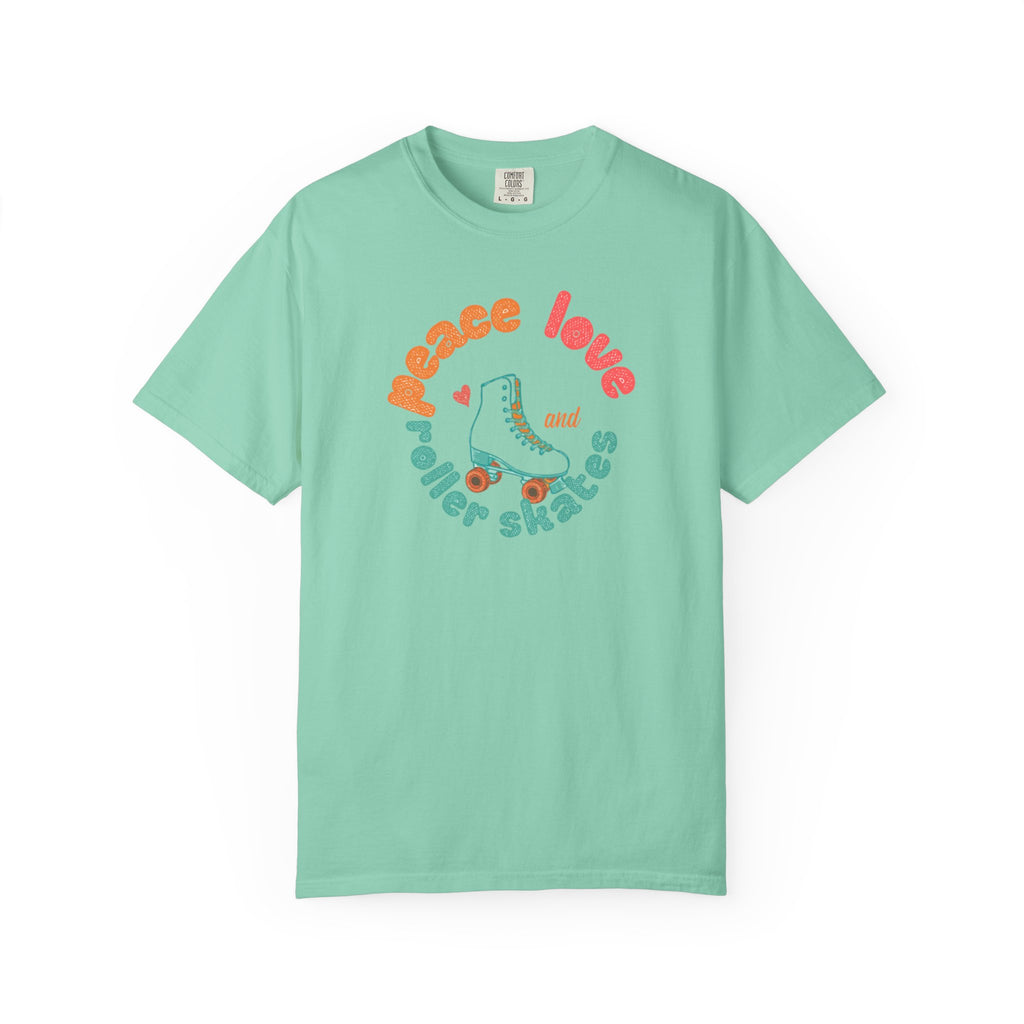 Peace Love Roller Skates T-Shirt — Retro Roller Skate Graphic Tee