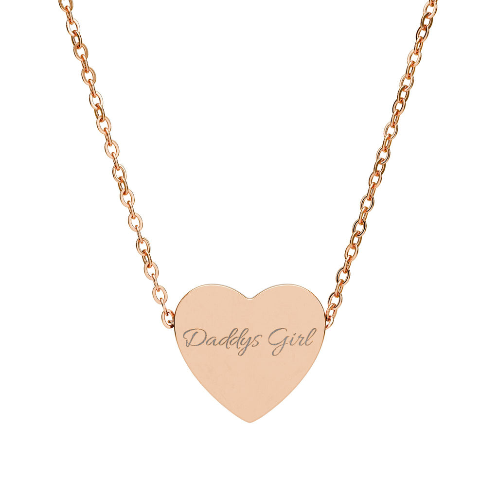 Daddy's Girl Engraved Heart Necklace — Personalized Script Heart Pendant for Women, Gift for Anniversary & Valentine’s Day