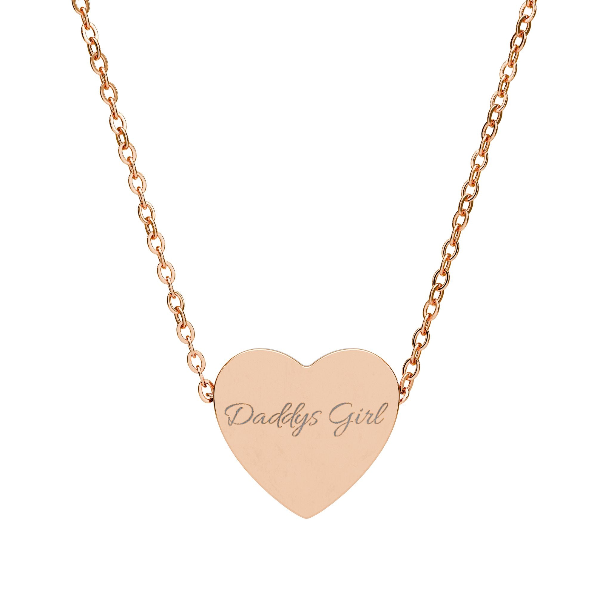 Daddy's Girl Engraved Heart Necklace — Personalized Script Heart Pendant for Women, Gift for Anniversary & Valentine’s Day