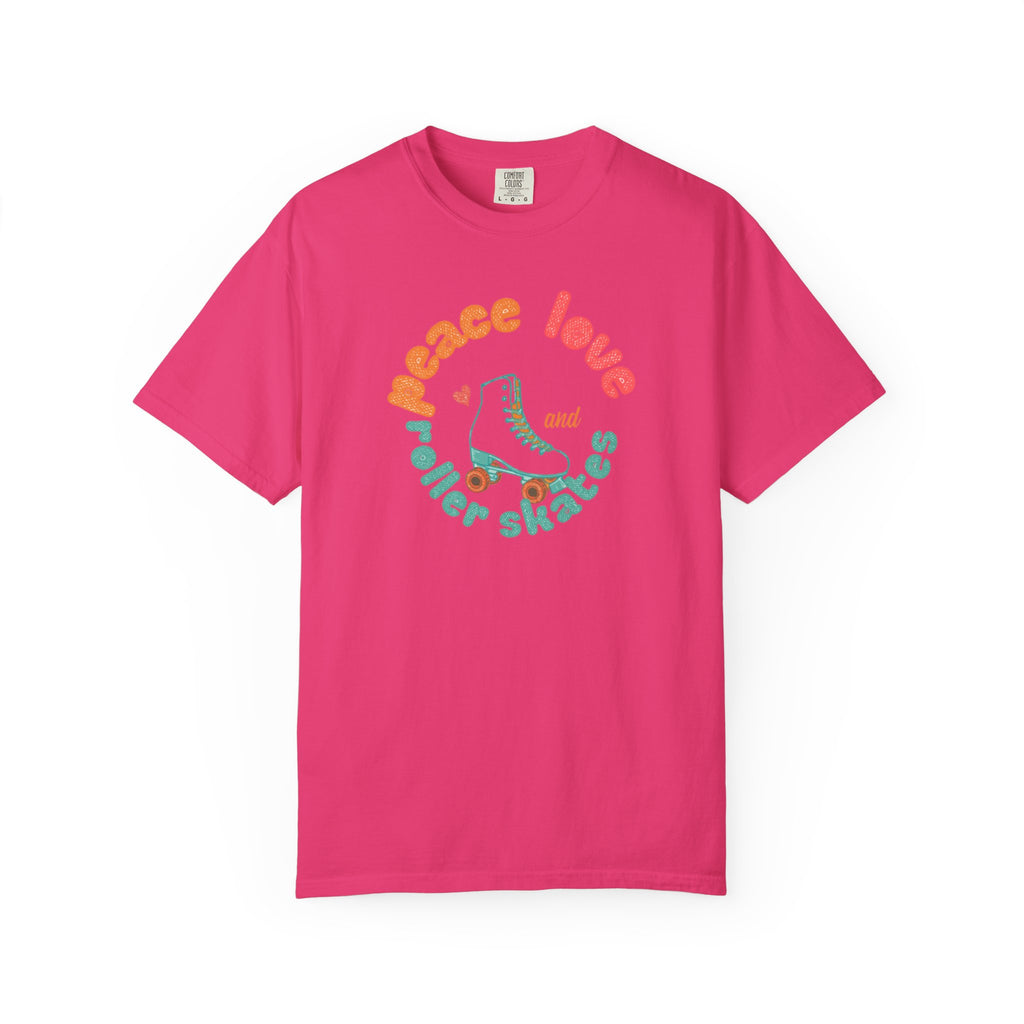 Peace Love Roller Skates T-Shirt — Retro Roller Skate Graphic Tee