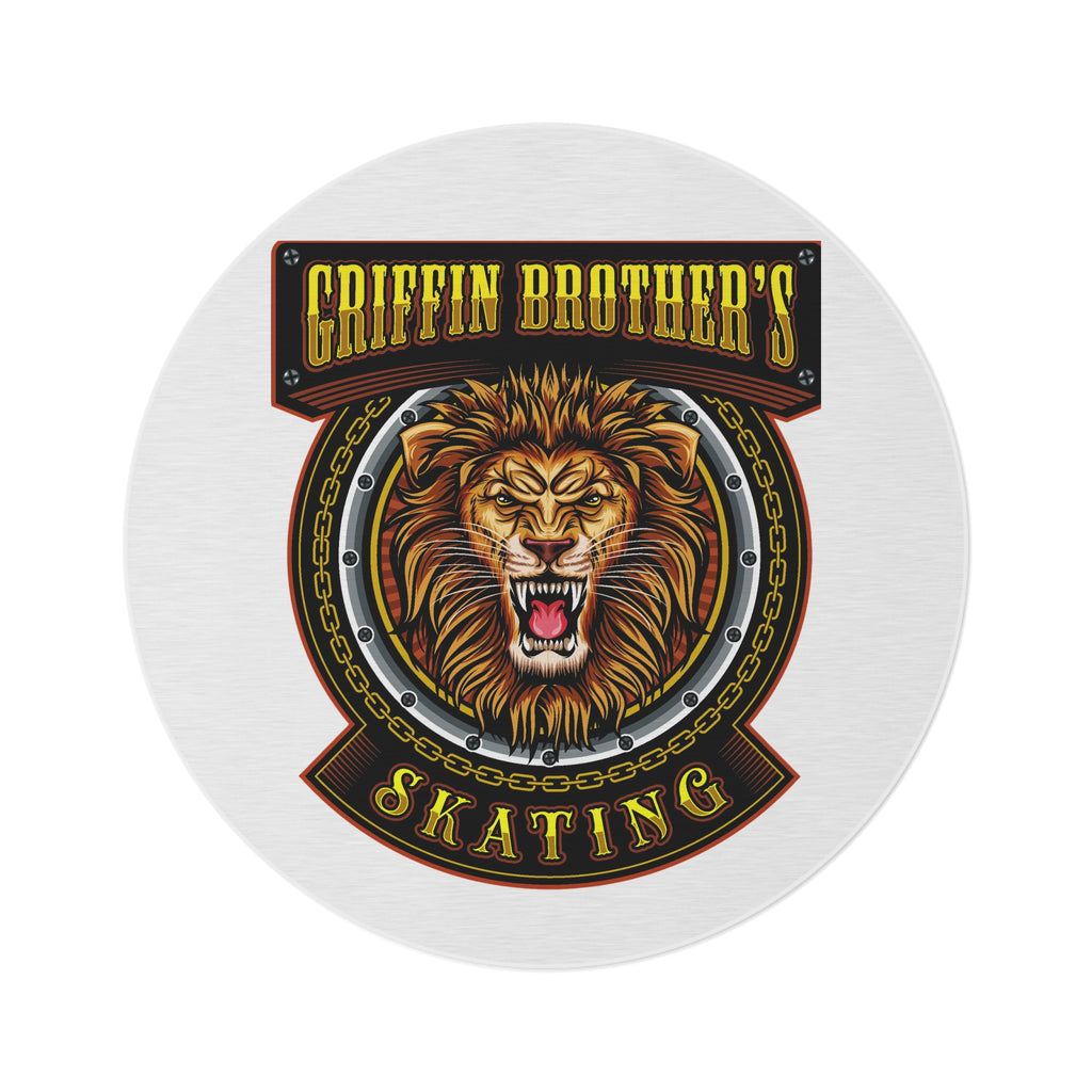 Griffin Brother's Skating Lion Round Rug