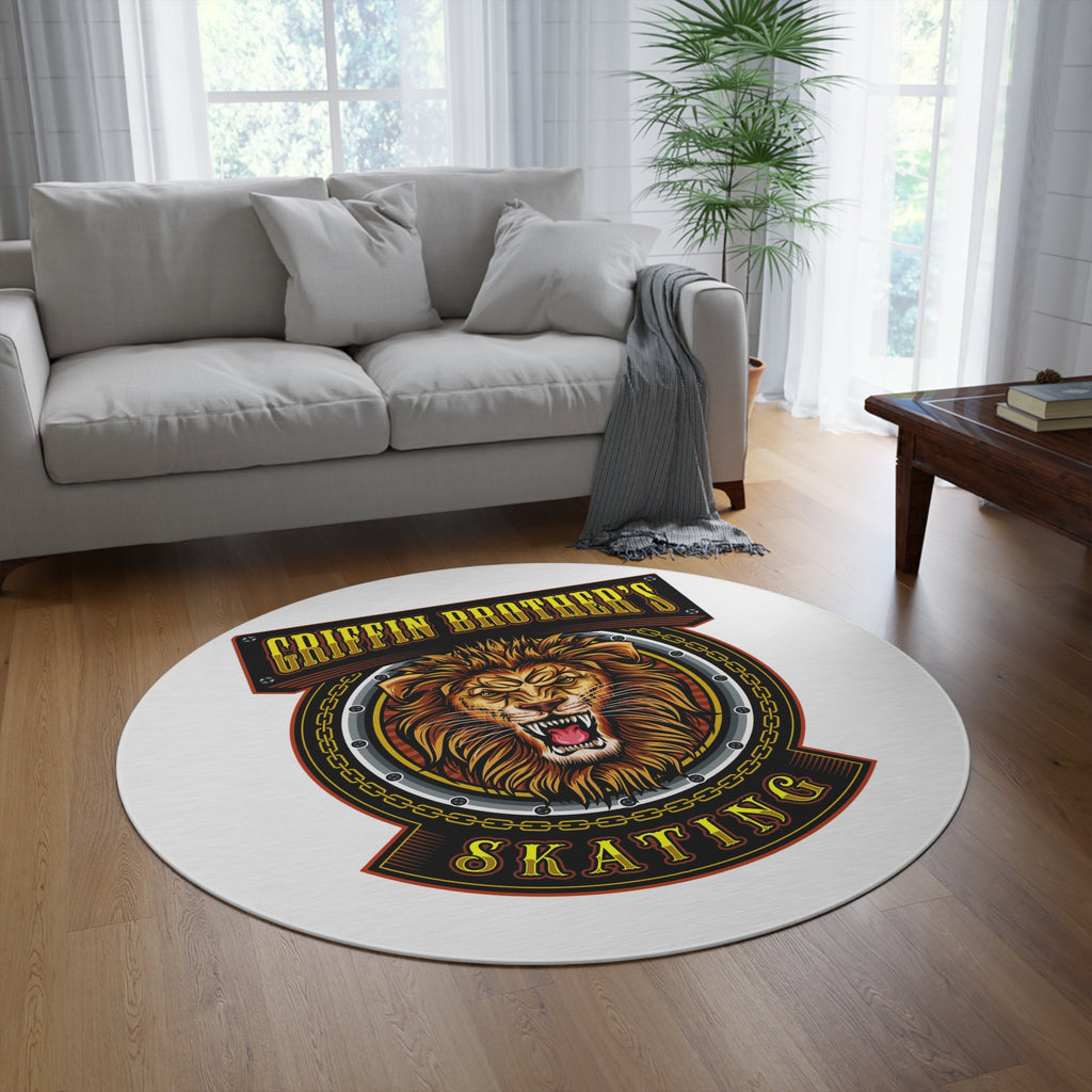 Griffin Brother's Skating Lion Round Rug