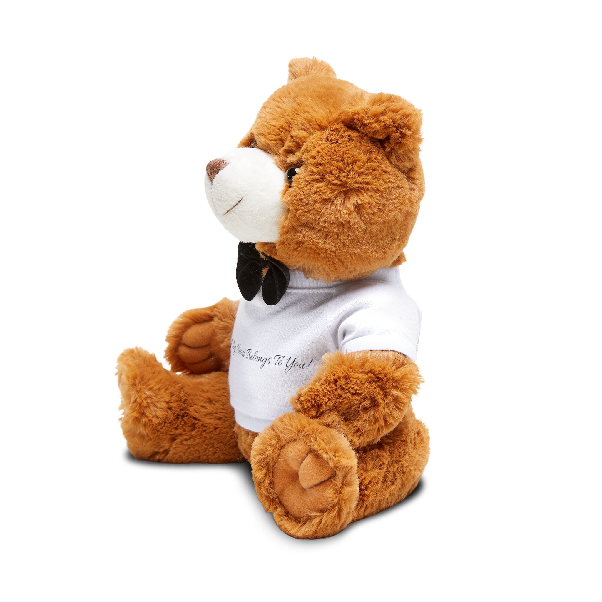 Plush Teddy Bear with Bowtie & 'My Heart Belongs To You' T‑Shirt