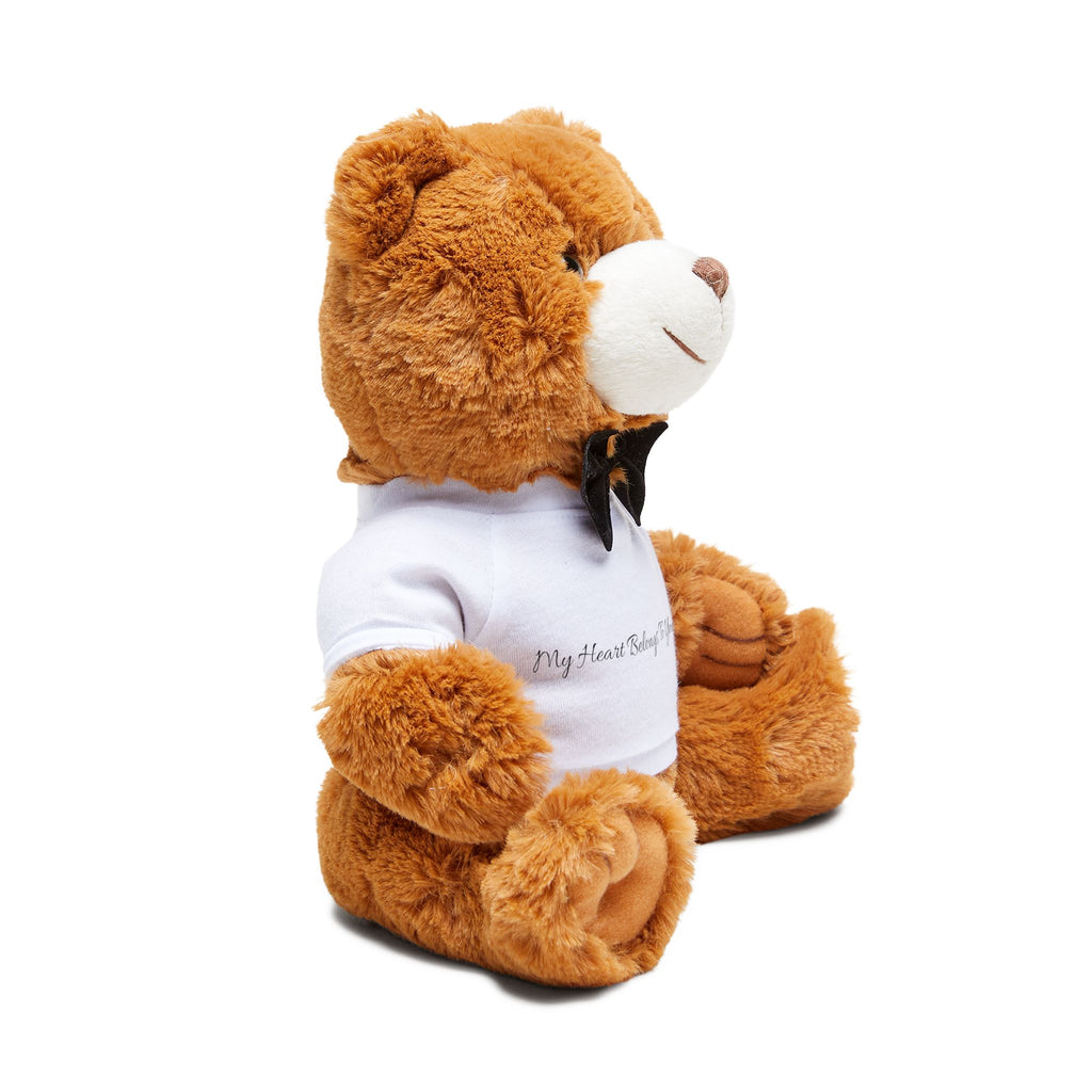 Plush Teddy Bear with Bowtie & 'My Heart Belongs To You' T‑Shirt