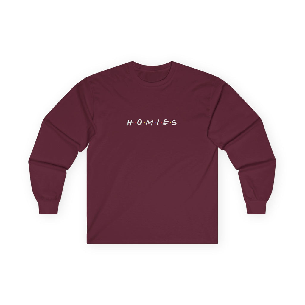 Long Sleeve Tee — Minimal White Embroidered Text Shirt