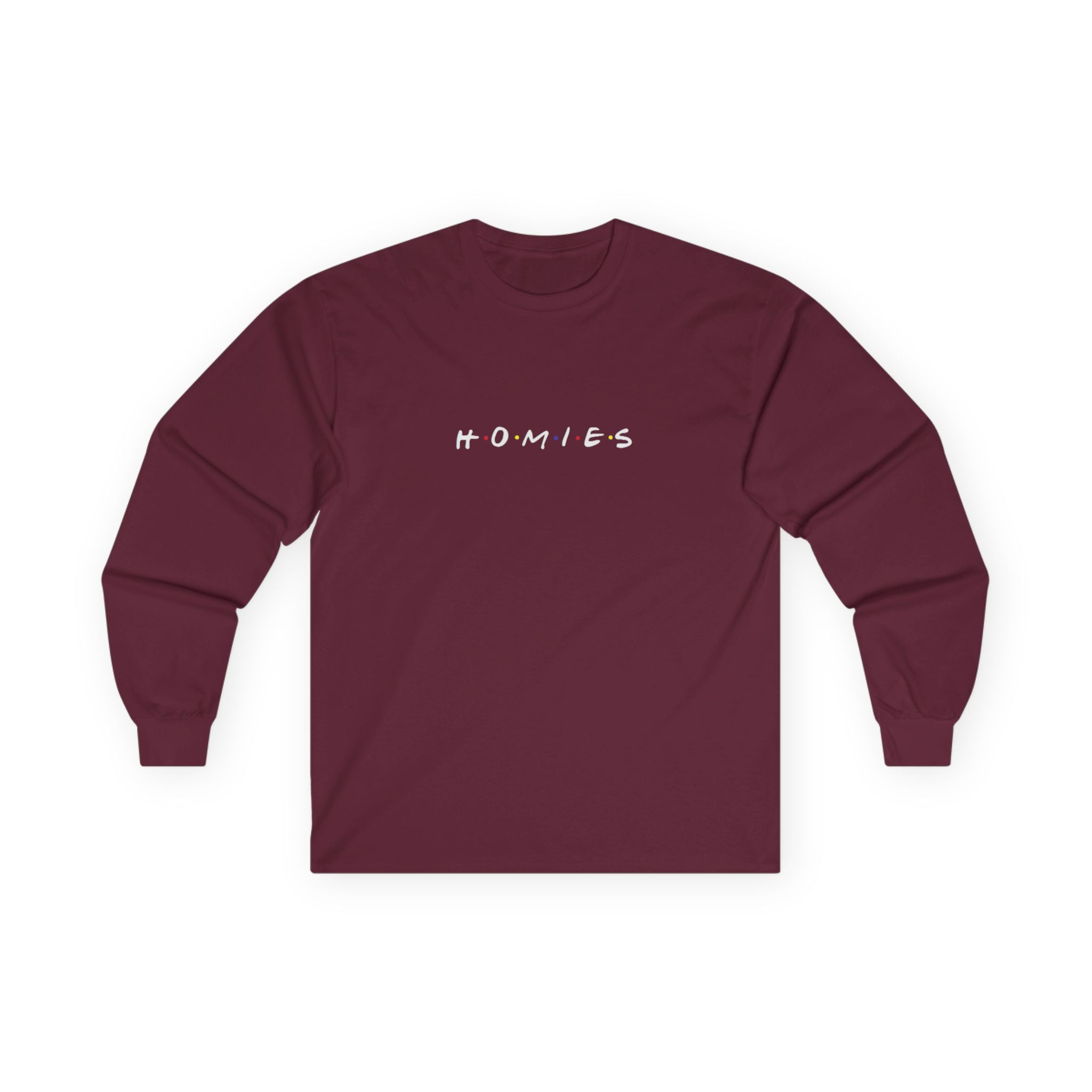 Long Sleeve Tee — Minimal White Embroidered Text Shirt