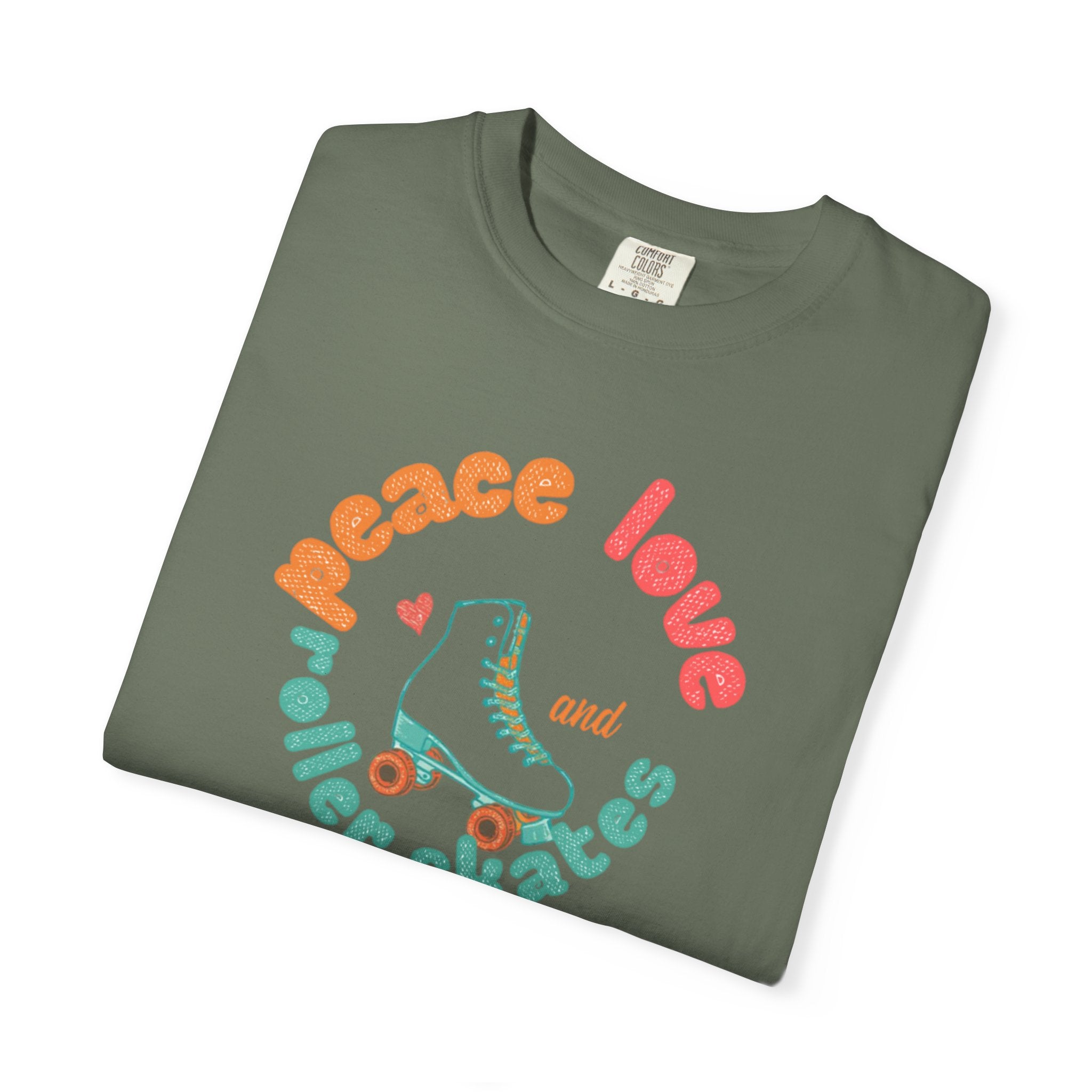 Peace Love Roller Skates T-Shirt — Retro Roller Skate Graphic Tee