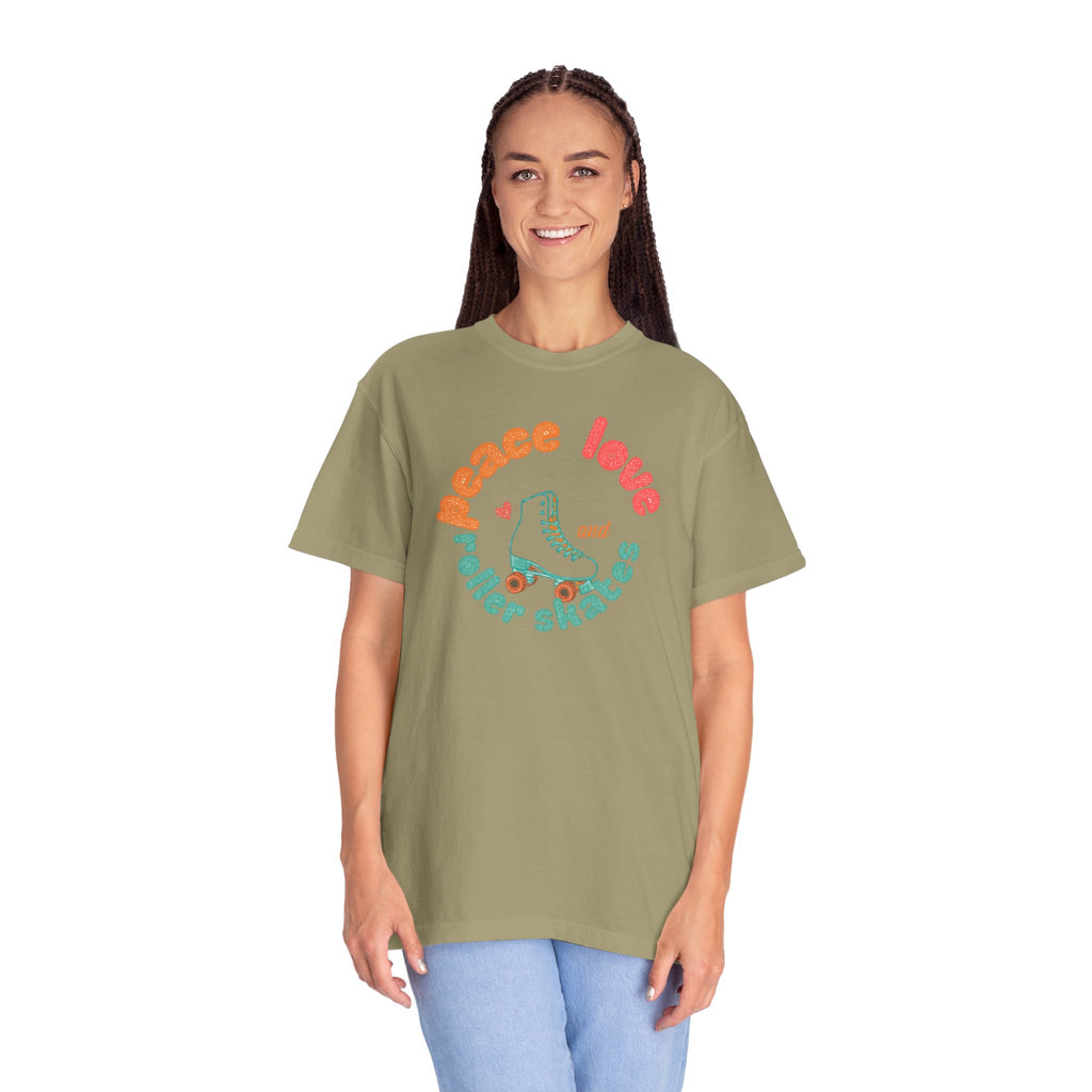 Peace Love Roller Skates T-Shirt — Retro Roller Skate Graphic Tee