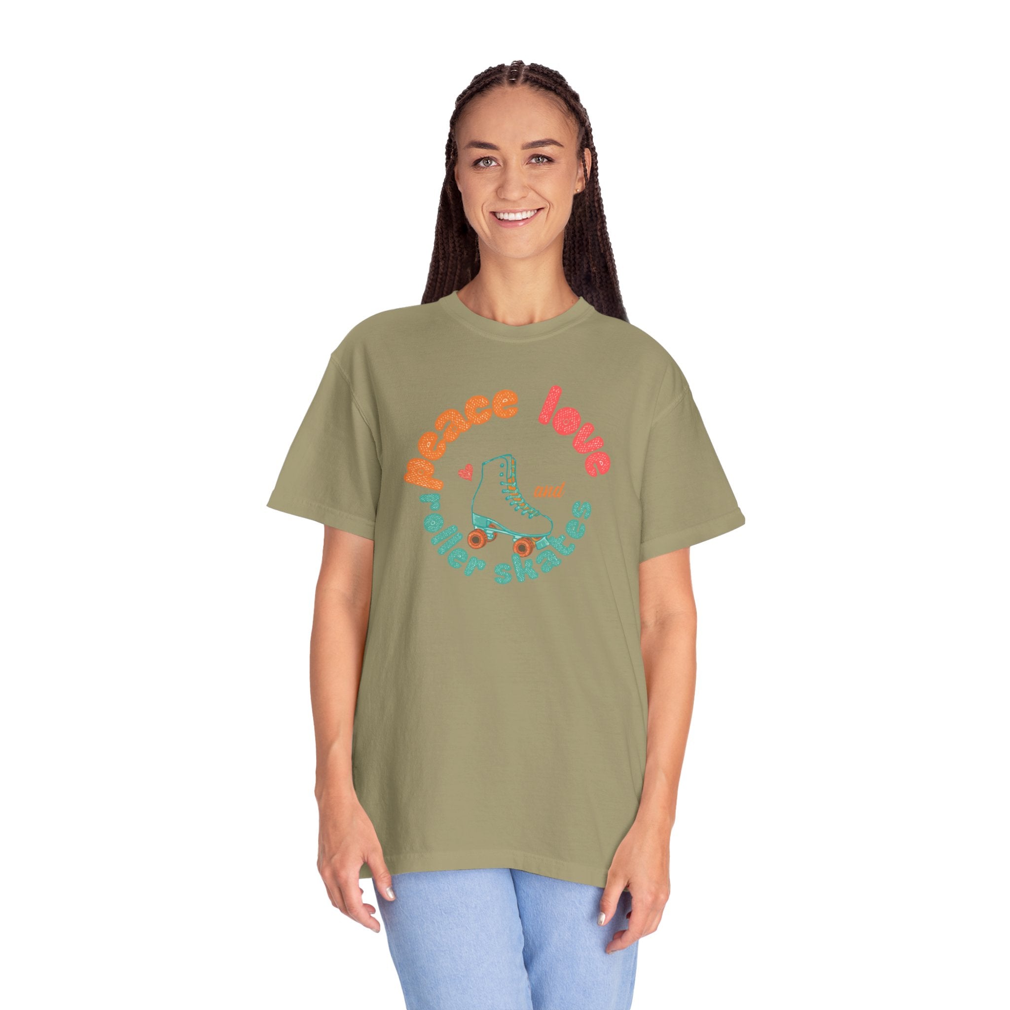 Peace Love Roller Skates T-Shirt — Retro Roller Skate Graphic Tee