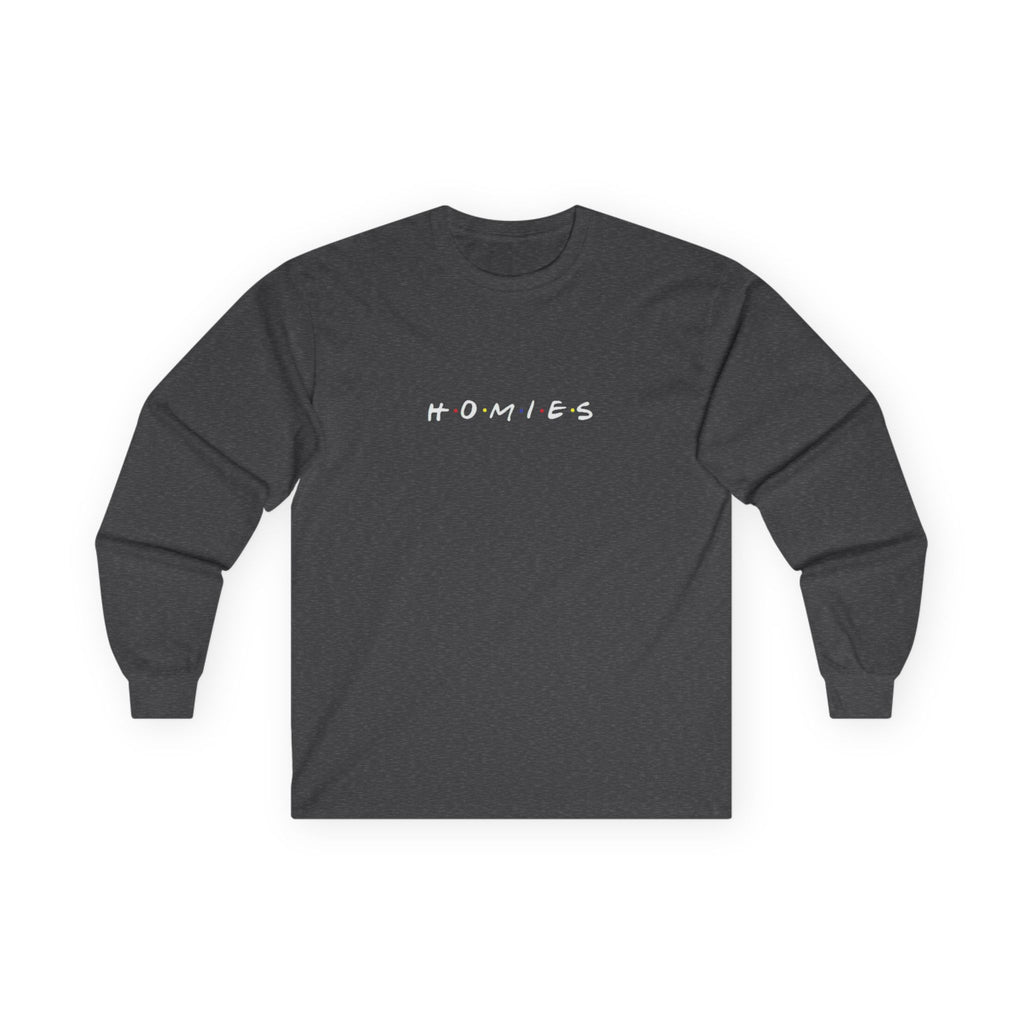 Long Sleeve Tee — Minimal White Embroidered Text Shirt