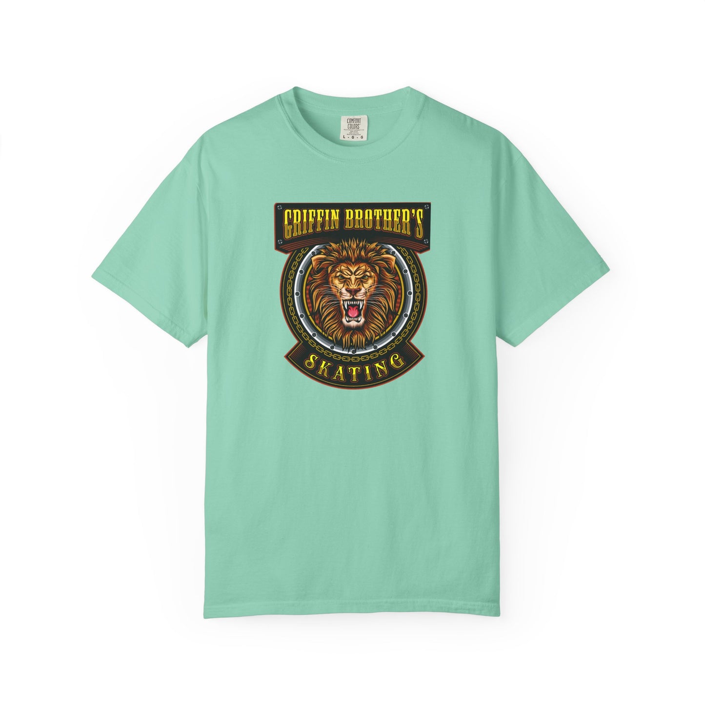 Griffin Brothers Skating Lion T-Shirt — Vintage Skate Crew Tee