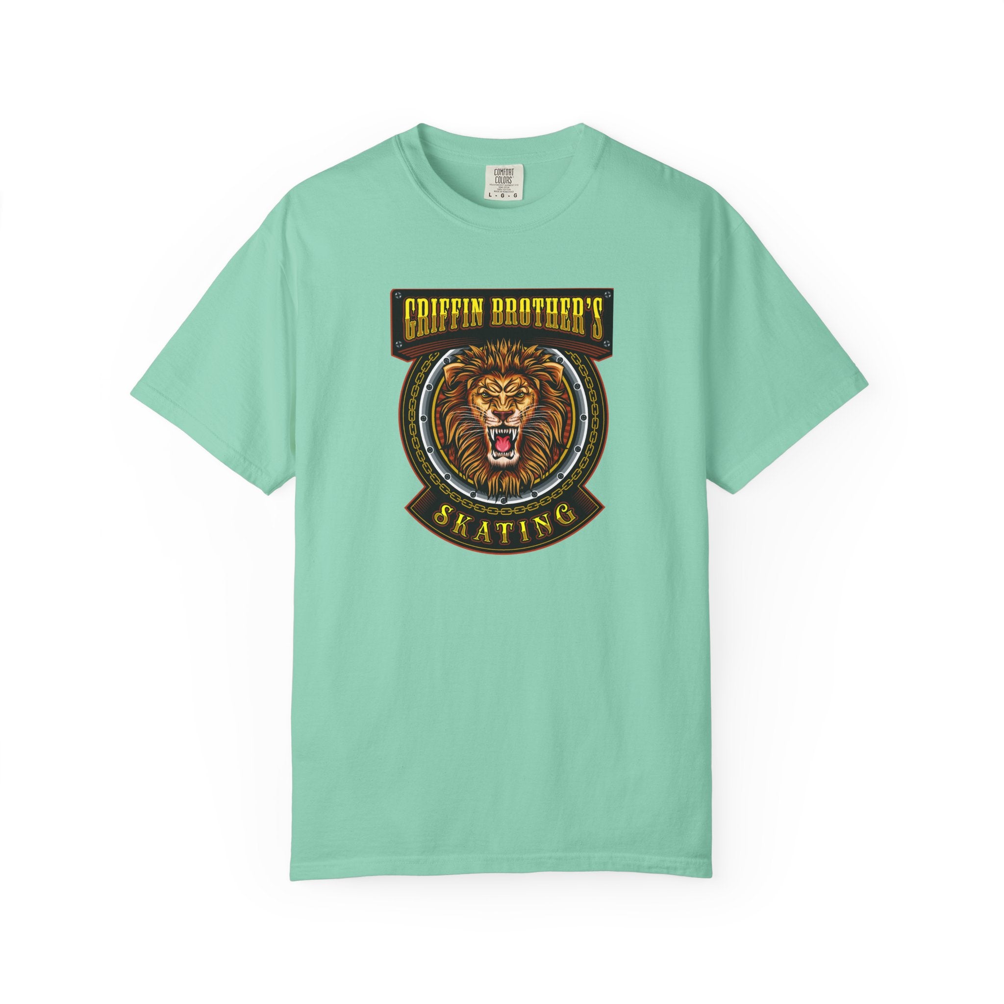 Griffin Brothers Skating Lion T-Shirt — Vintage Skate Crew Tee