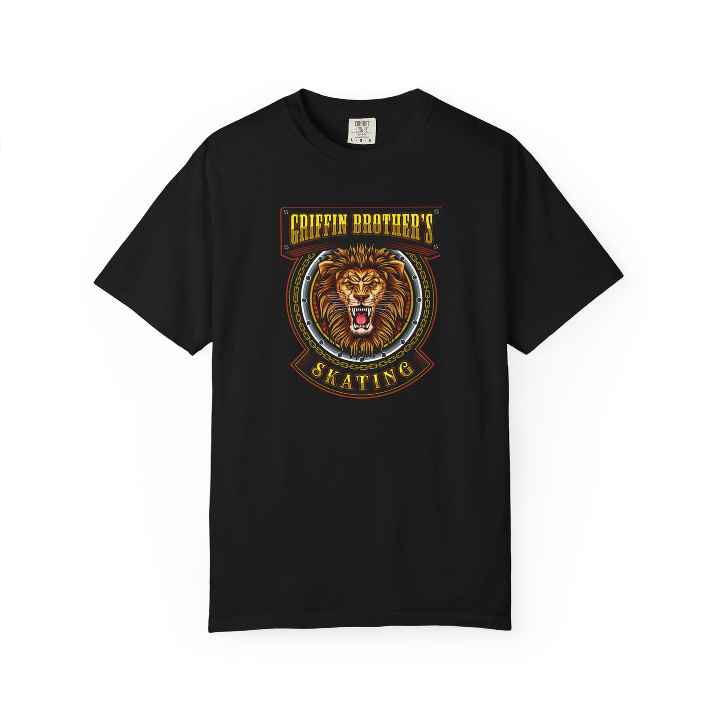 Griffin Brothers Skating Lion T-Shirt — Vintage Skate Crew Tee