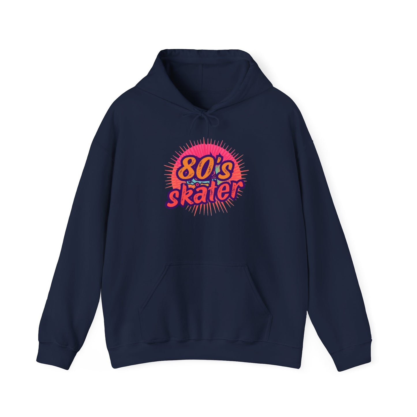 80's Skater Hoodie — Retro Neon Skateboard Pullover