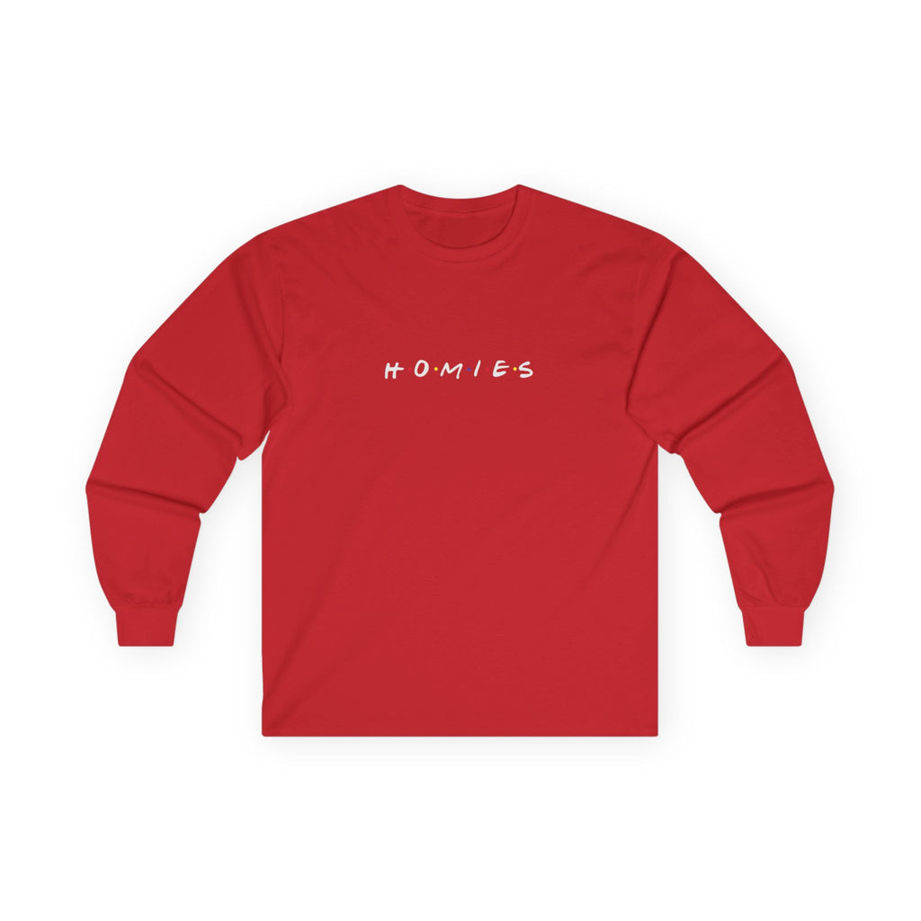 Long Sleeve Tee — Minimal White Embroidered Text Shirt