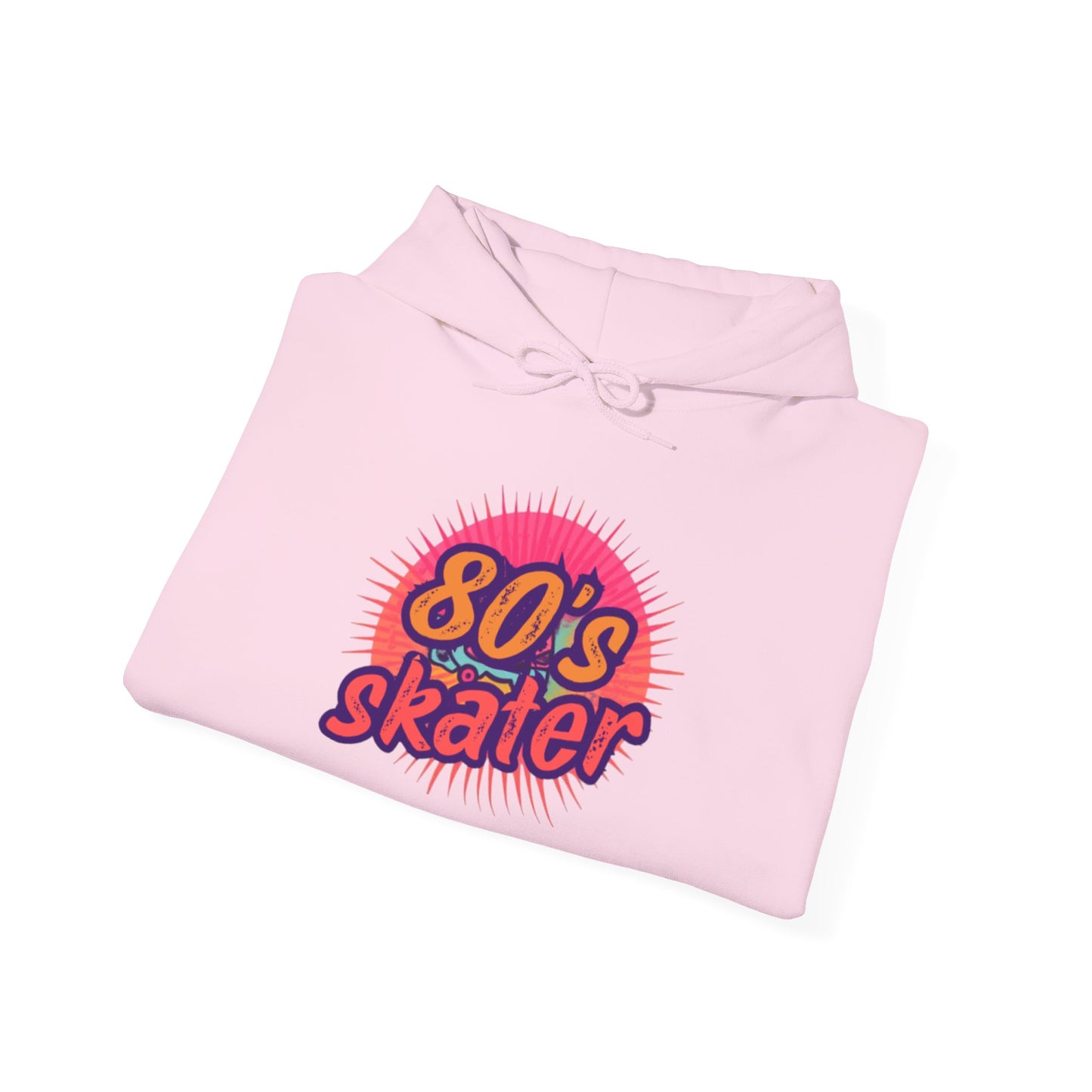 80's Skater Hoodie — Retro Neon Skateboard Pullover