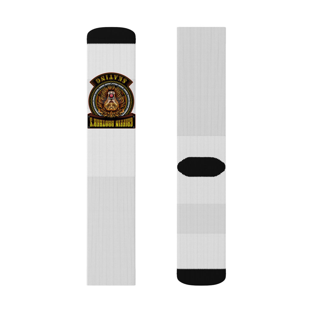 Custom Sublimation Crew Socks with Vintage Brewery Logo — Personalized Beer Lover Gift