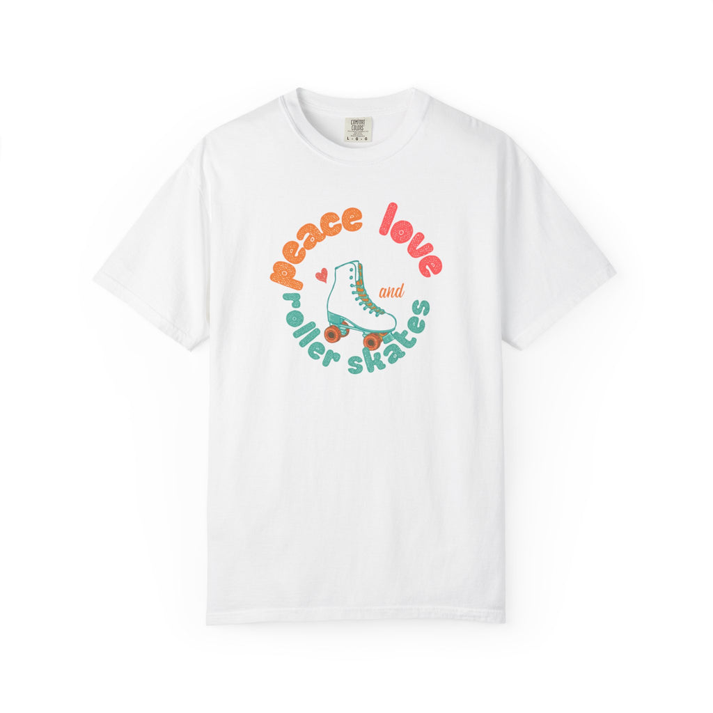 Peace Love Roller Skates T-Shirt — Retro Roller Skate Graphic Tee