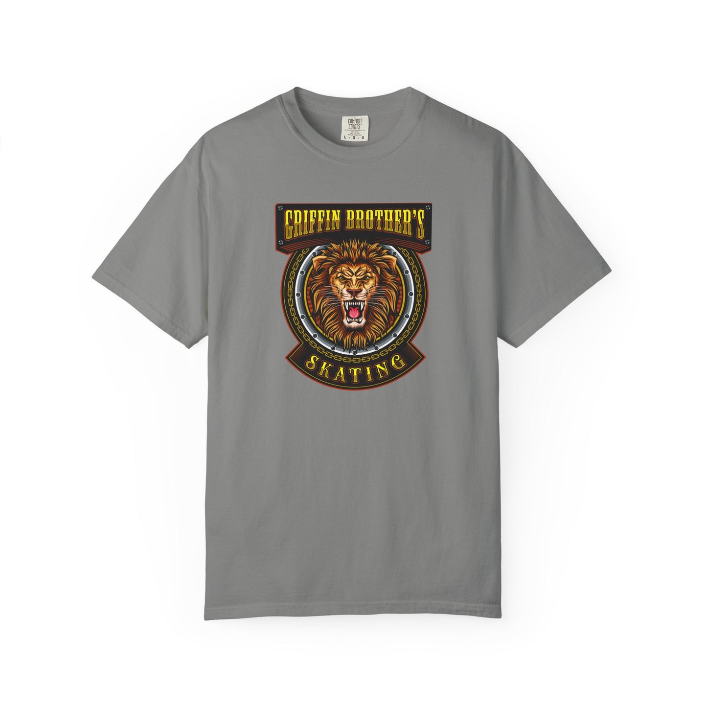 Griffin Brothers Skating Lion T-Shirt — Vintage Skate Crew Tee