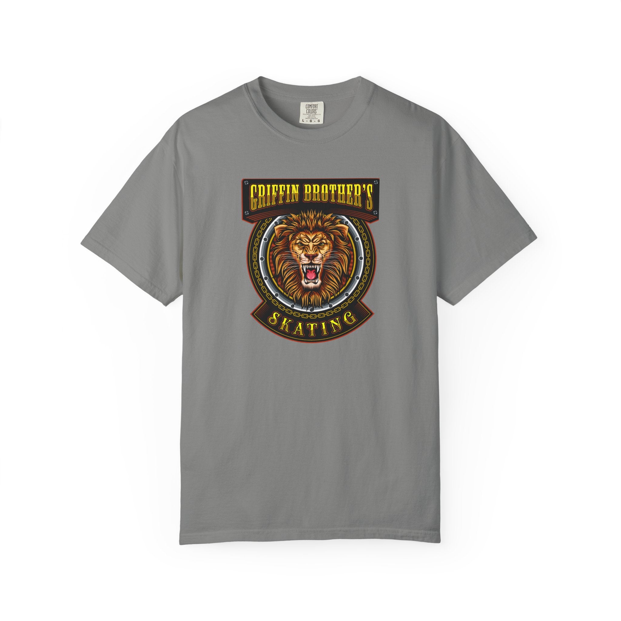 Griffin Brothers Skating Lion T-Shirt — Vintage Skate Crew Tee