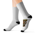 Custom Sublimation Crew Socks with Vintage Brewery Logo — Personalized Beer Lover Gift