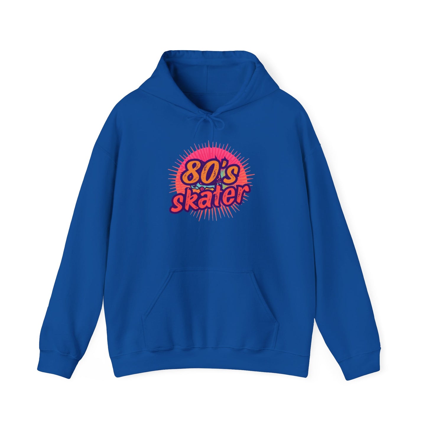 80's Skater Hoodie — Retro Neon Skateboard Pullover