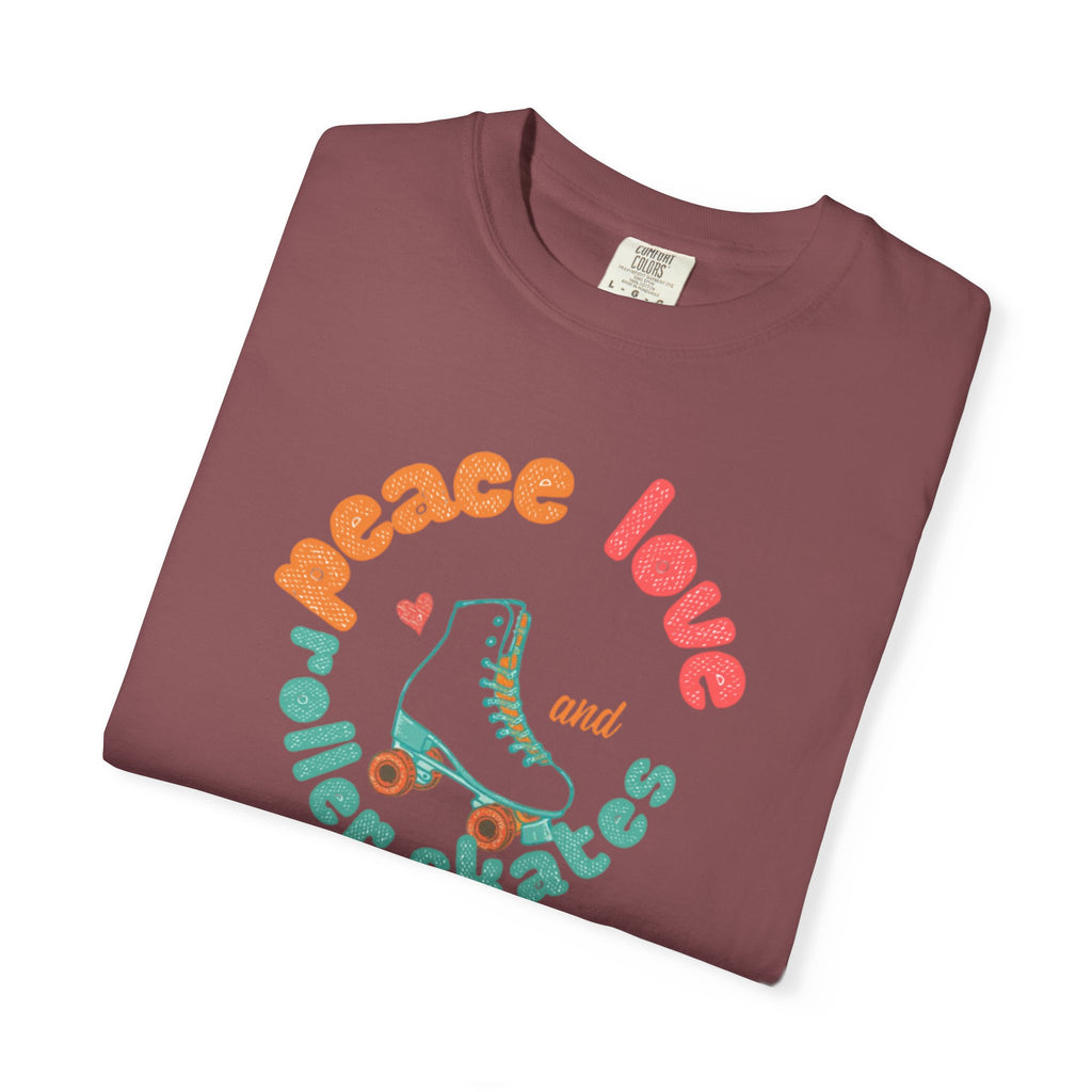 Peace Love Roller Skates T-Shirt — Retro Roller Skate Graphic Tee