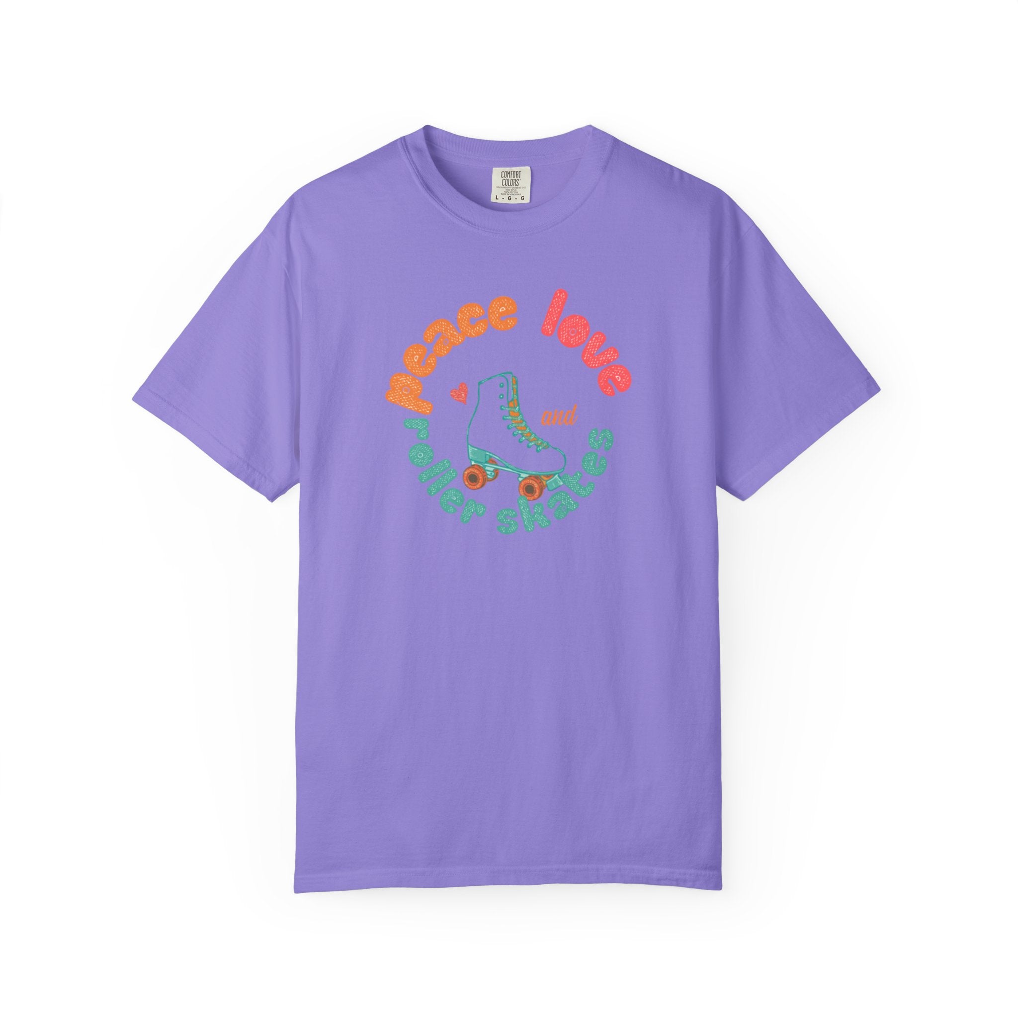 Peace Love Roller Skates T-Shirt — Retro Roller Skate Graphic Tee