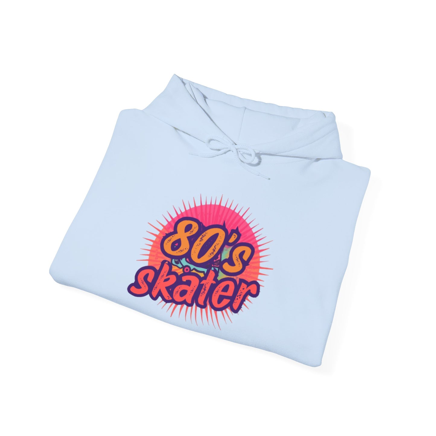 80's Skater Hoodie — Retro Neon Skateboard Pullover