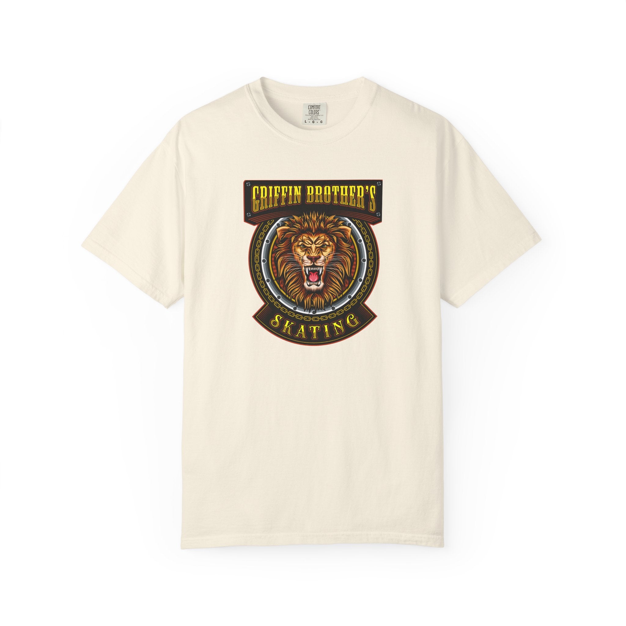 Griffin Brothers Skating Lion T-Shirt — Vintage Skate Crew Tee