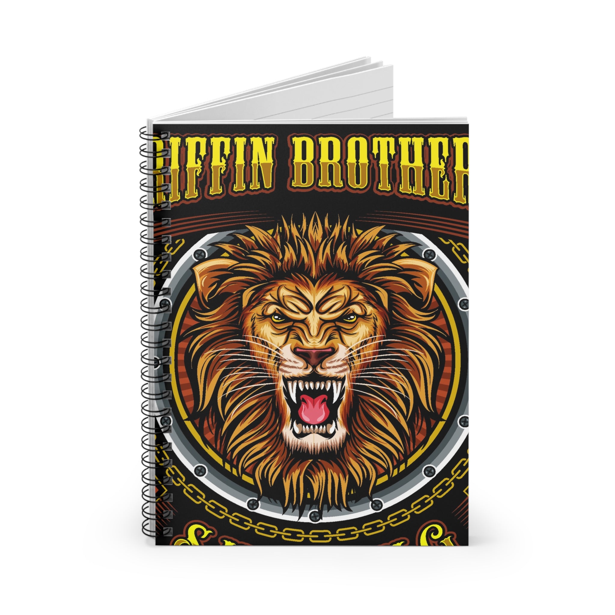 Lion Crest Spiral Notebook — Griffins Brothers Motorcycle Club Style Ruled Journal