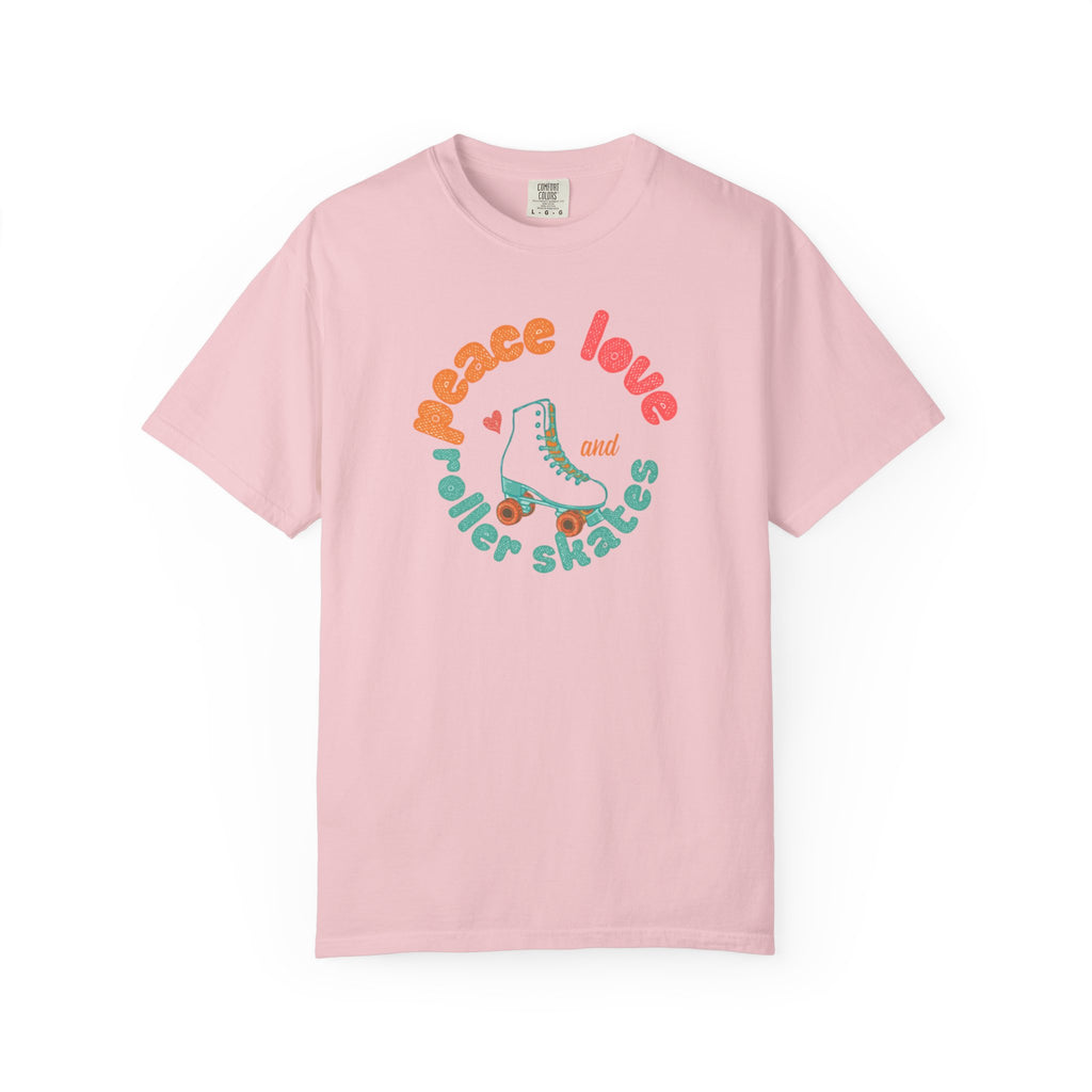 Peace Love Roller Skates T-Shirt — Retro Roller Skate Graphic Tee