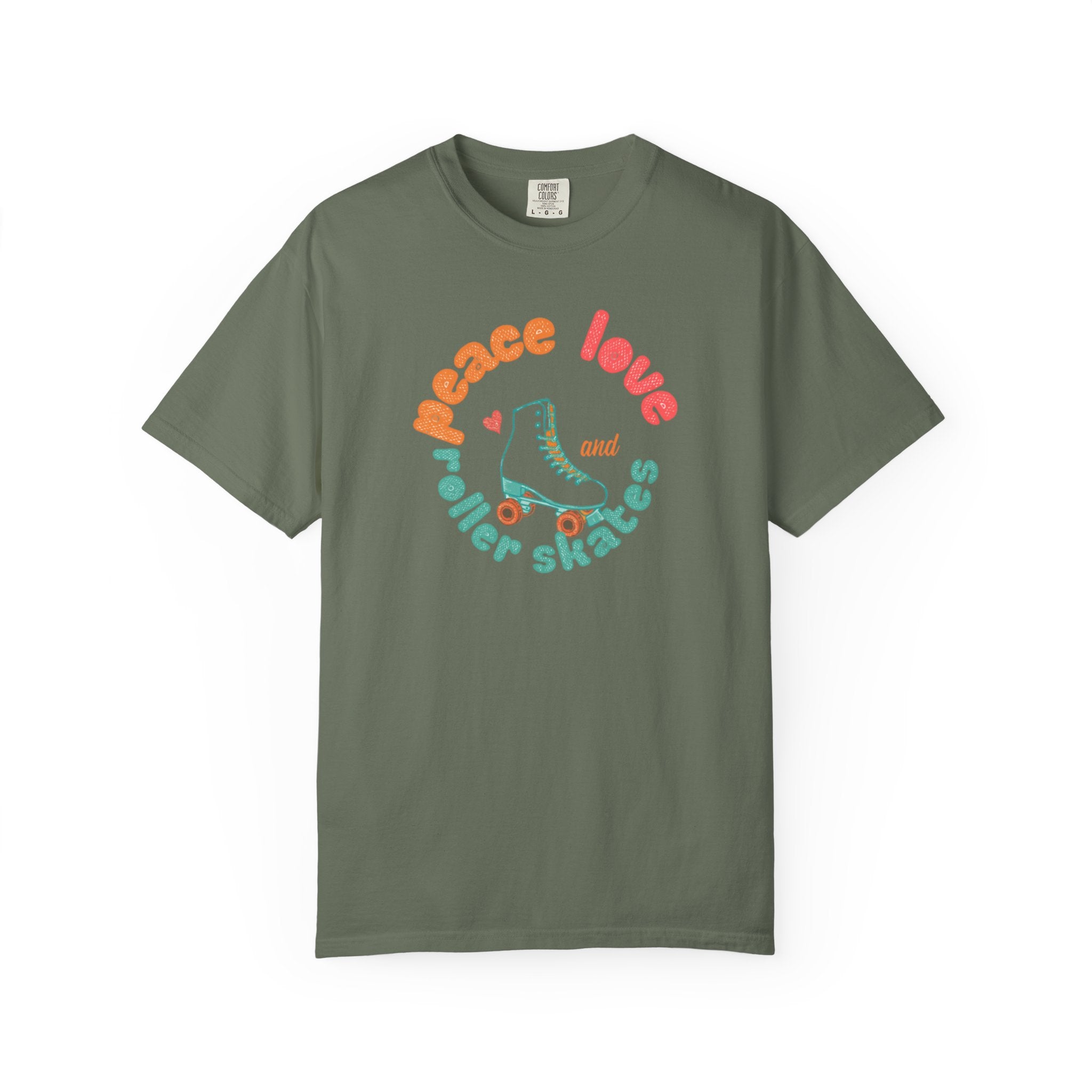 Peace Love Roller Skates T-Shirt — Retro Roller Skate Graphic Tee