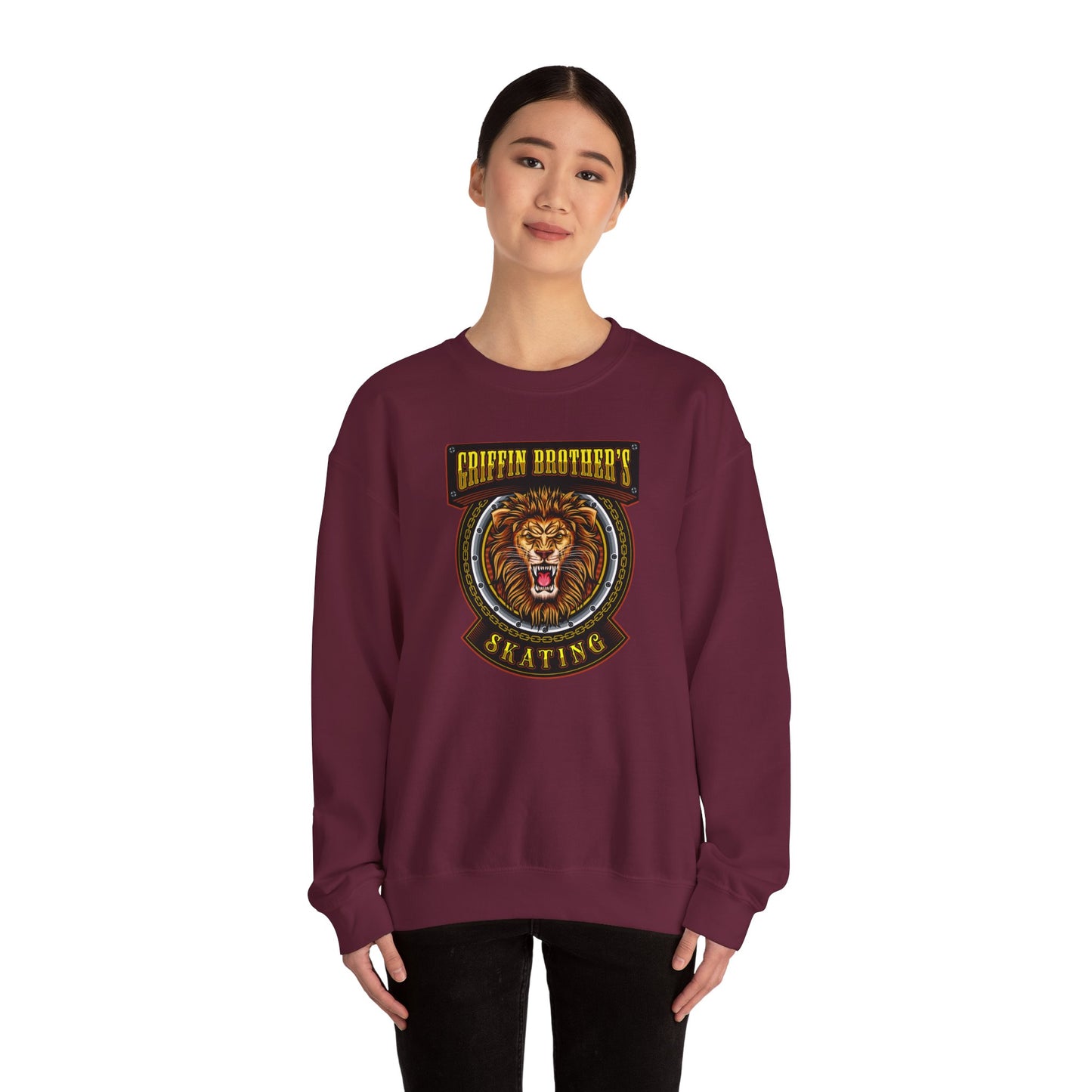 Griffin Brothers Skating Lion Crewneck Sweatshirt
