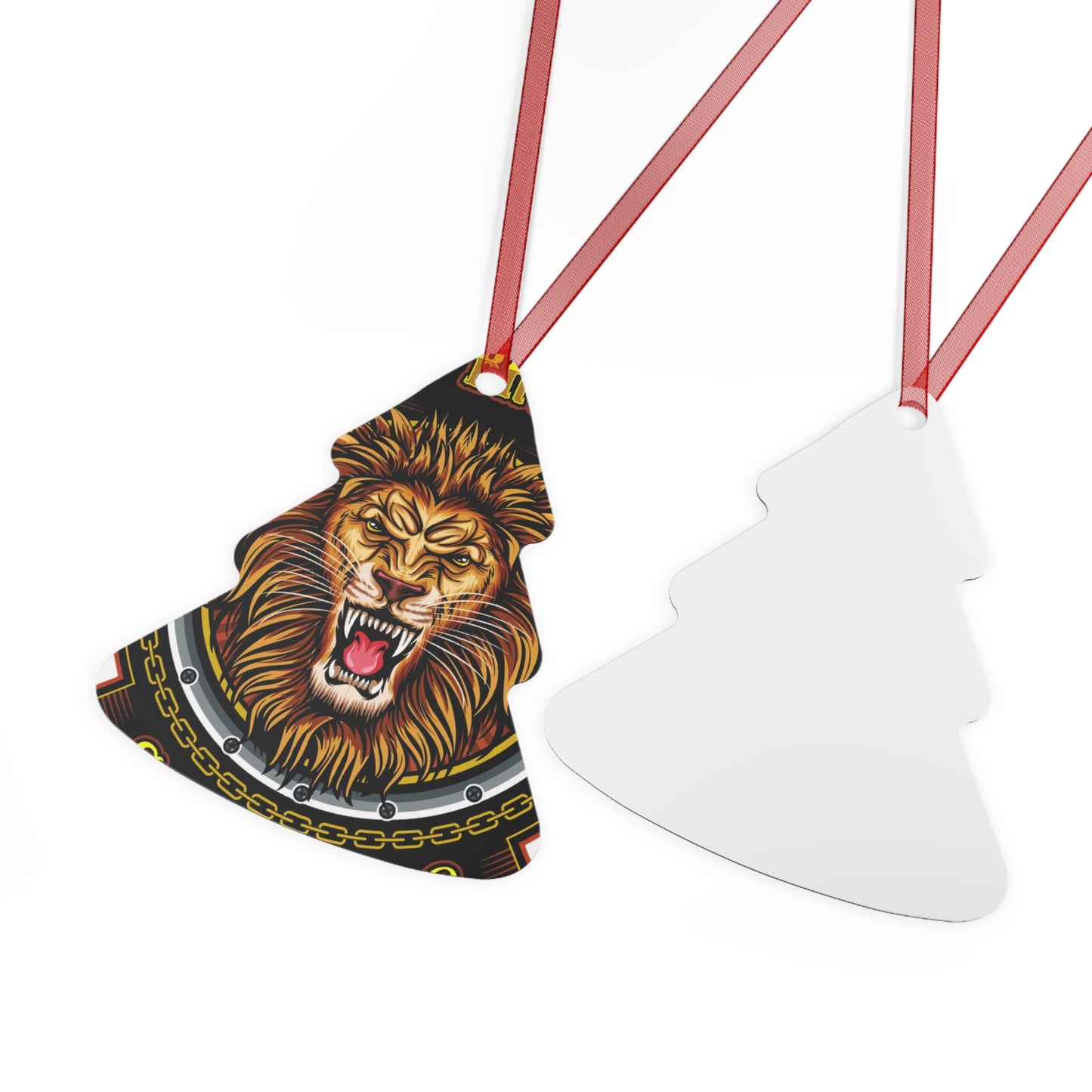 Lion Crest Skating Metal Ornament — Griffin Brothers Holiday Bell