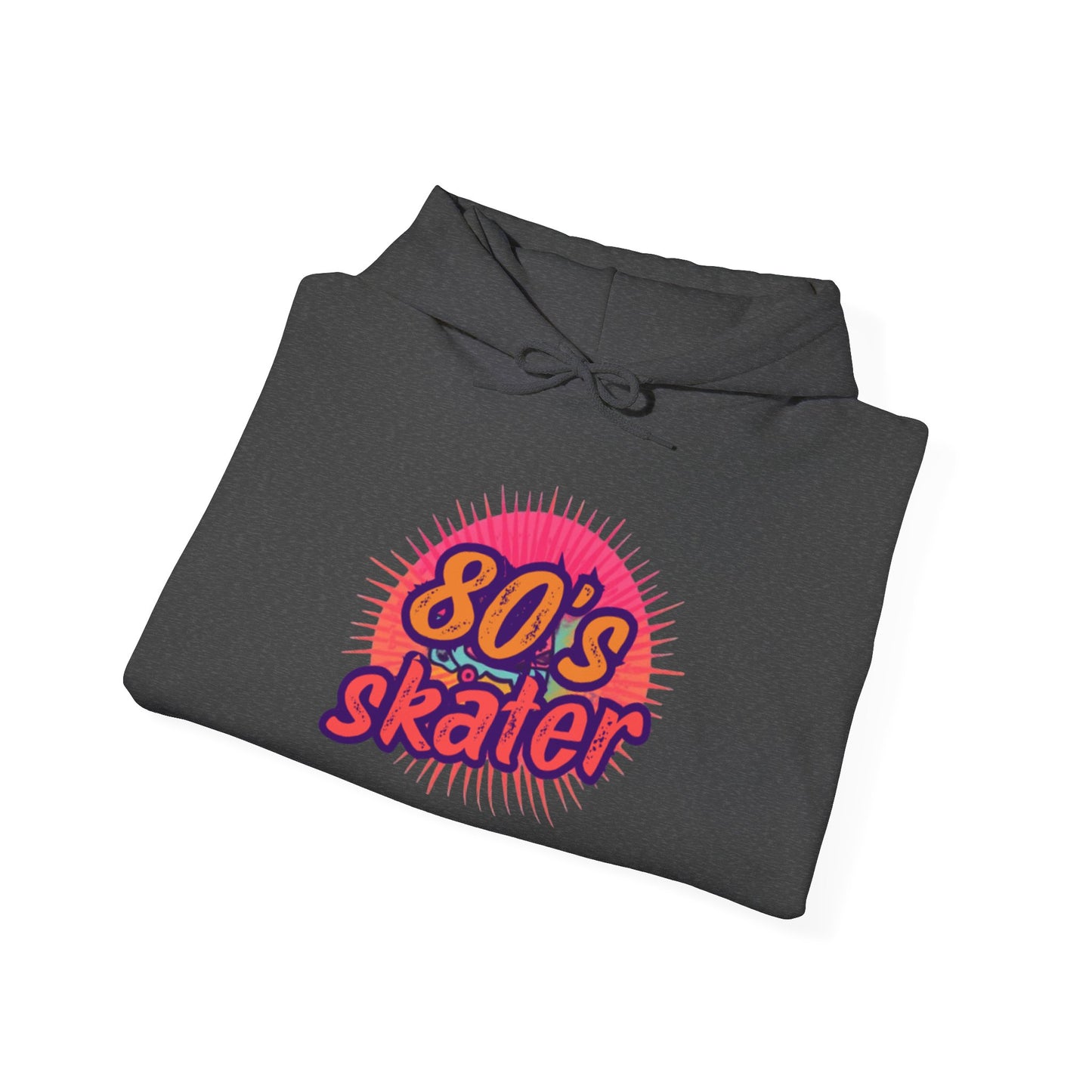 80's Skater Hoodie — Retro Neon Skateboard Pullover
