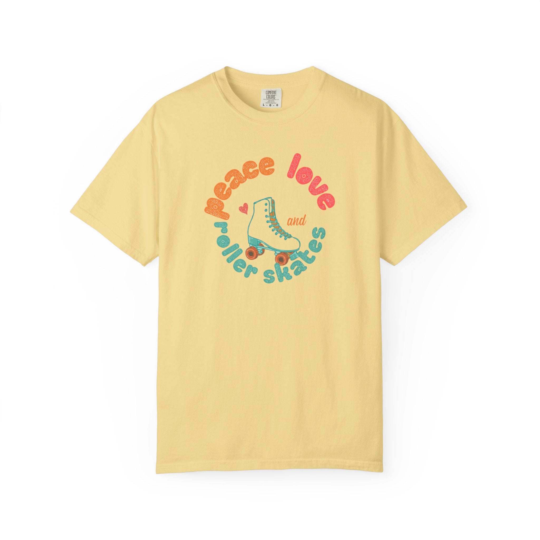 Peace Love Roller Skates T-Shirt — Retro Roller Skate Graphic Tee