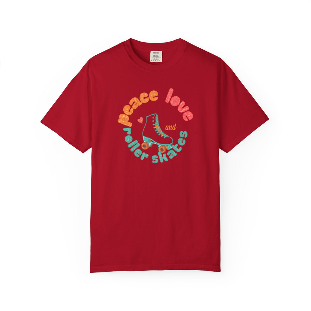 Peace Love Roller Skates T-Shirt — Retro Roller Skate Graphic Tee