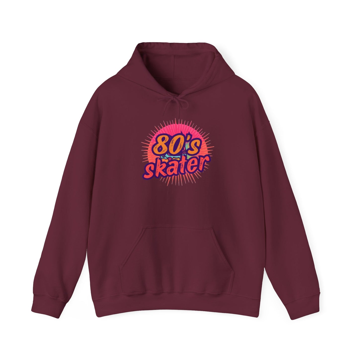 80's Skater Hoodie — Retro Neon Skateboard Pullover