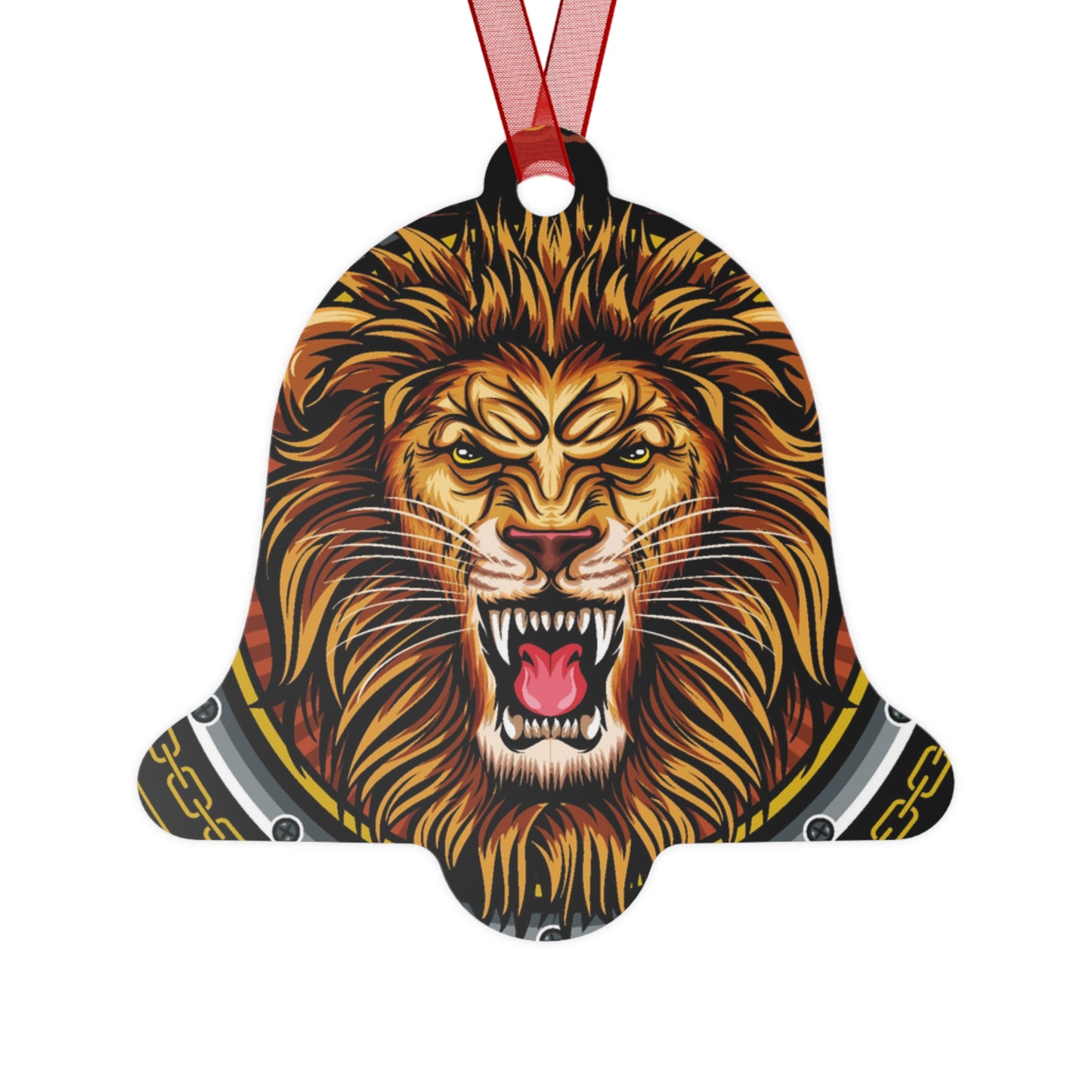 Lion Crest Skating Metal Ornament — Griffin Brothers Holiday Bell