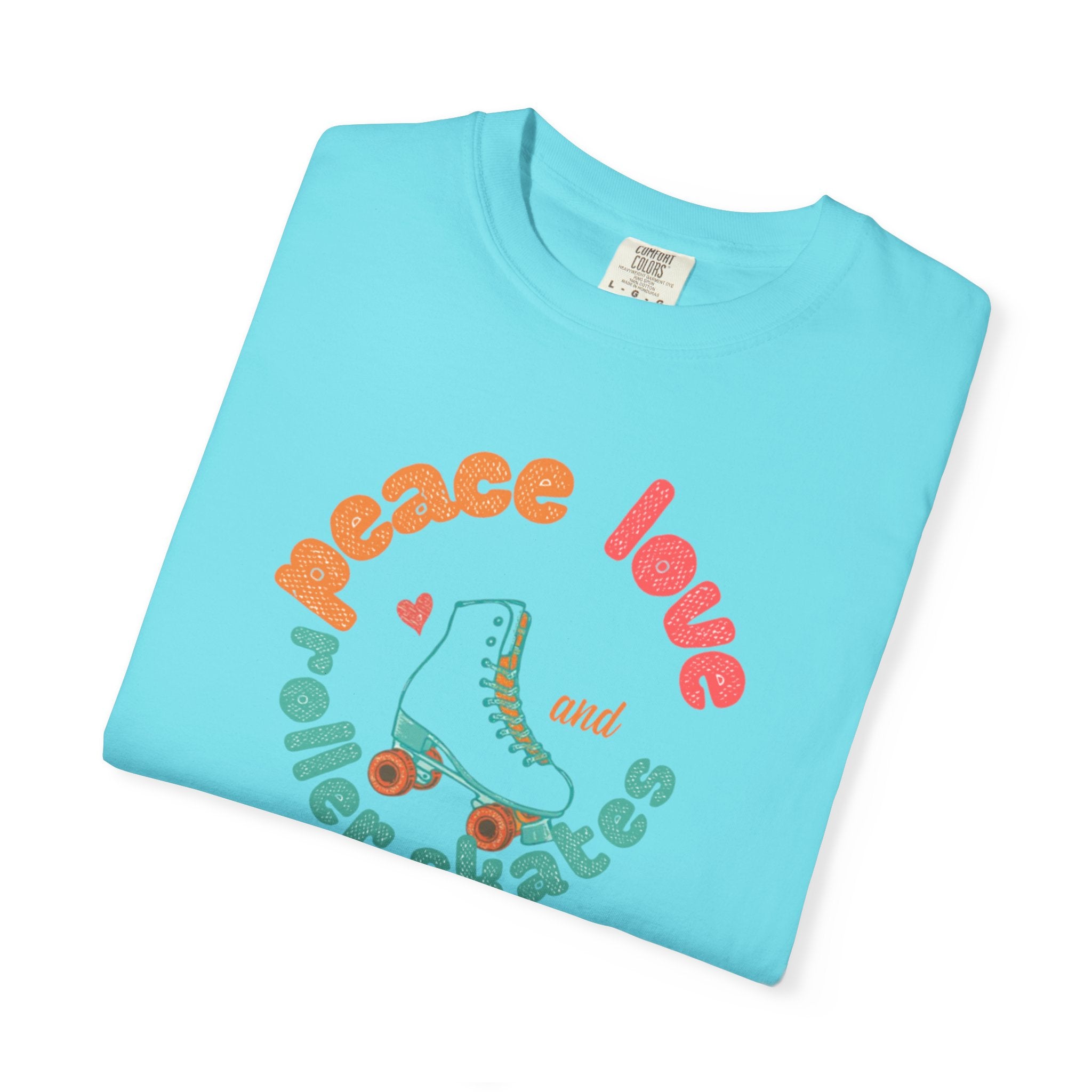 Peace Love Roller Skates T-Shirt — Retro Roller Skate Graphic Tee