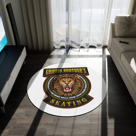 Griffin Brother's Skating Lion Round Rug