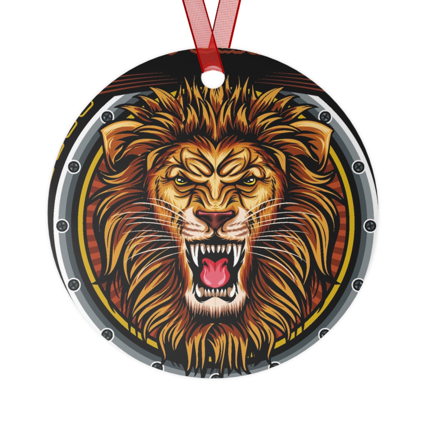 Lion Crest Skating Metal Ornament — Griffin Brothers Holiday Bell