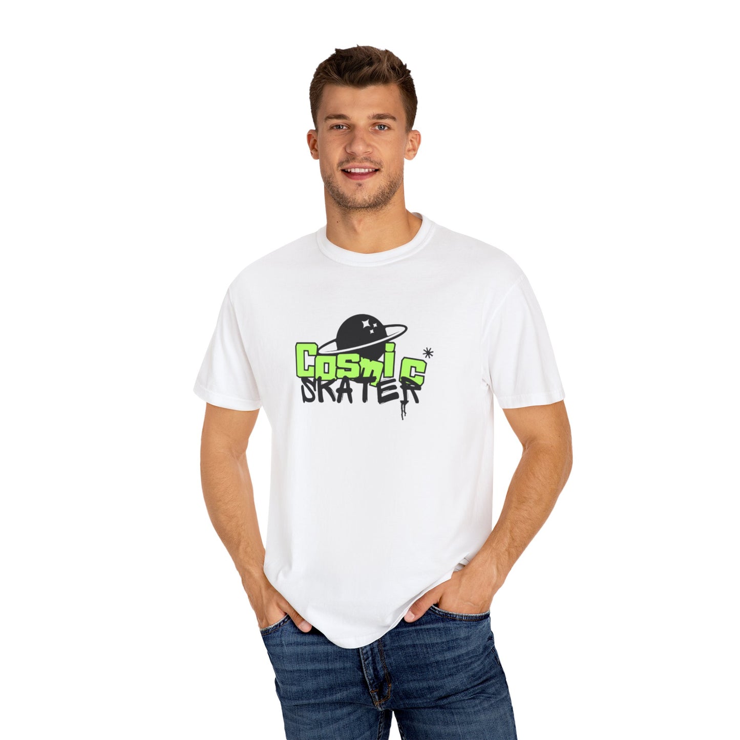 Cosmic Skater Graphic T-Shirt — Planet Skateboard Tee